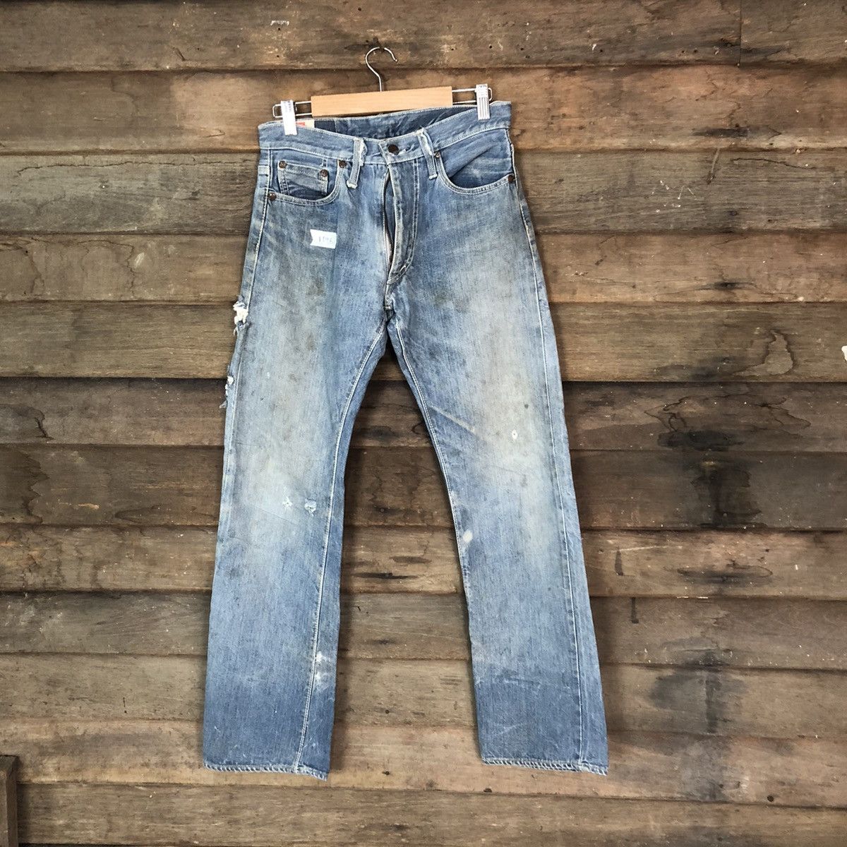 Japanese Brand Canton X West vintage Blue Distressed Denim Pants #119B Size US 27 - 1 Thumbnail