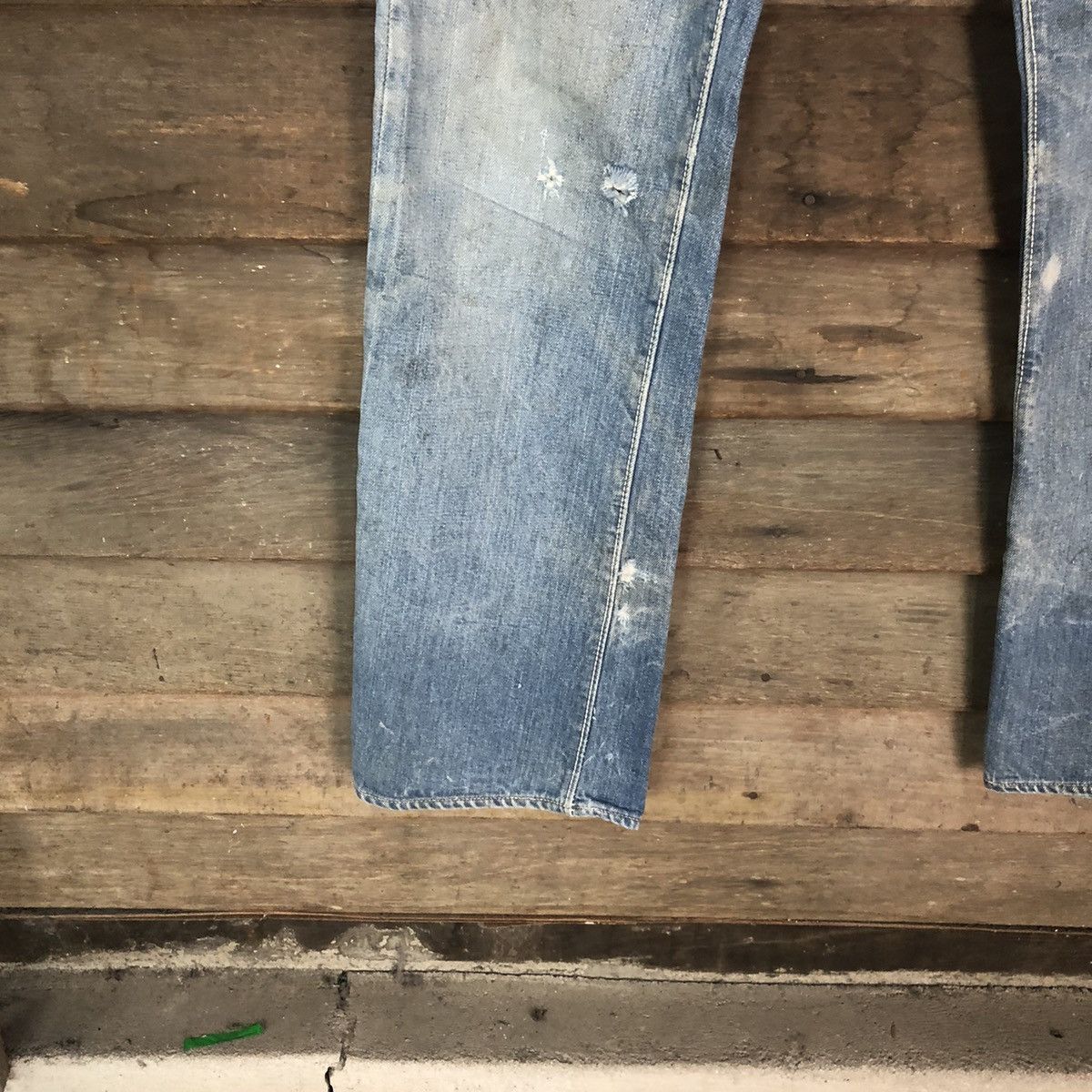 Japanese Brand Canton X West vintage Blue Distressed Denim Pants #119B Size US 27 - 6 Thumbnail