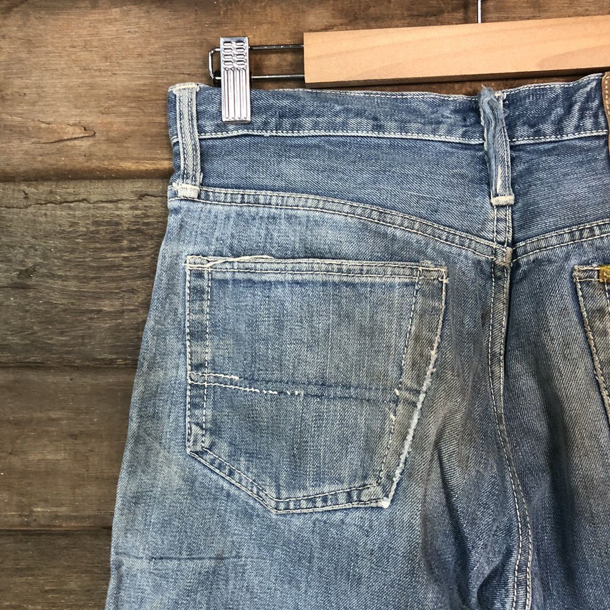 Japanese Brand Canton X West vintage Blue Distressed Denim Pants #119B Size US 27 - 12 Thumbnail