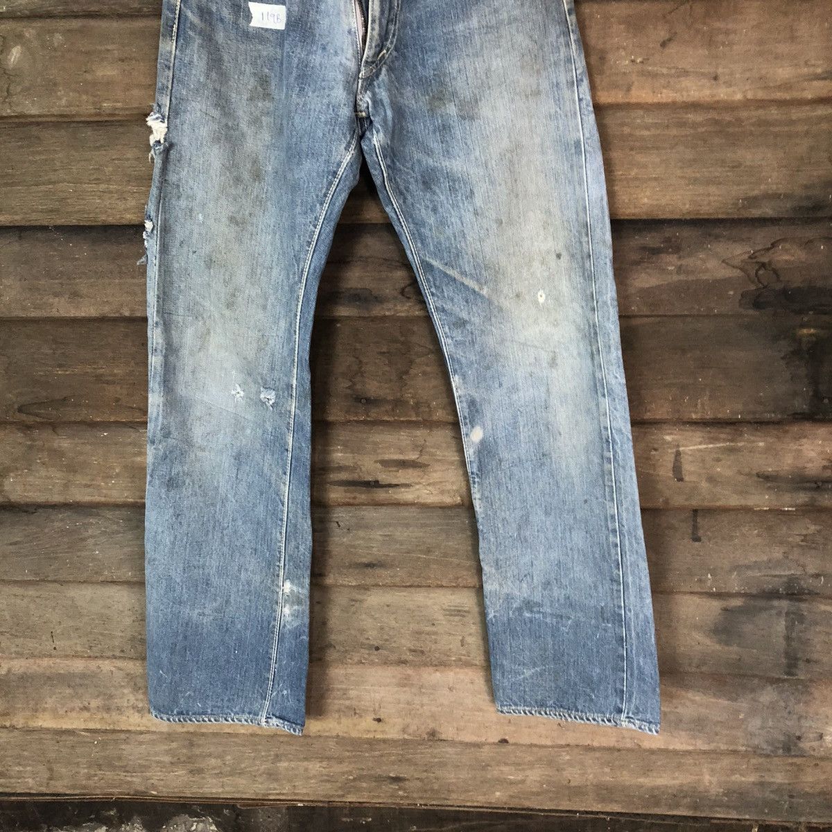 Japanese Brand Canton X West vintage Blue Distressed Denim Pants #119B Size US 27 - 3 Thumbnail