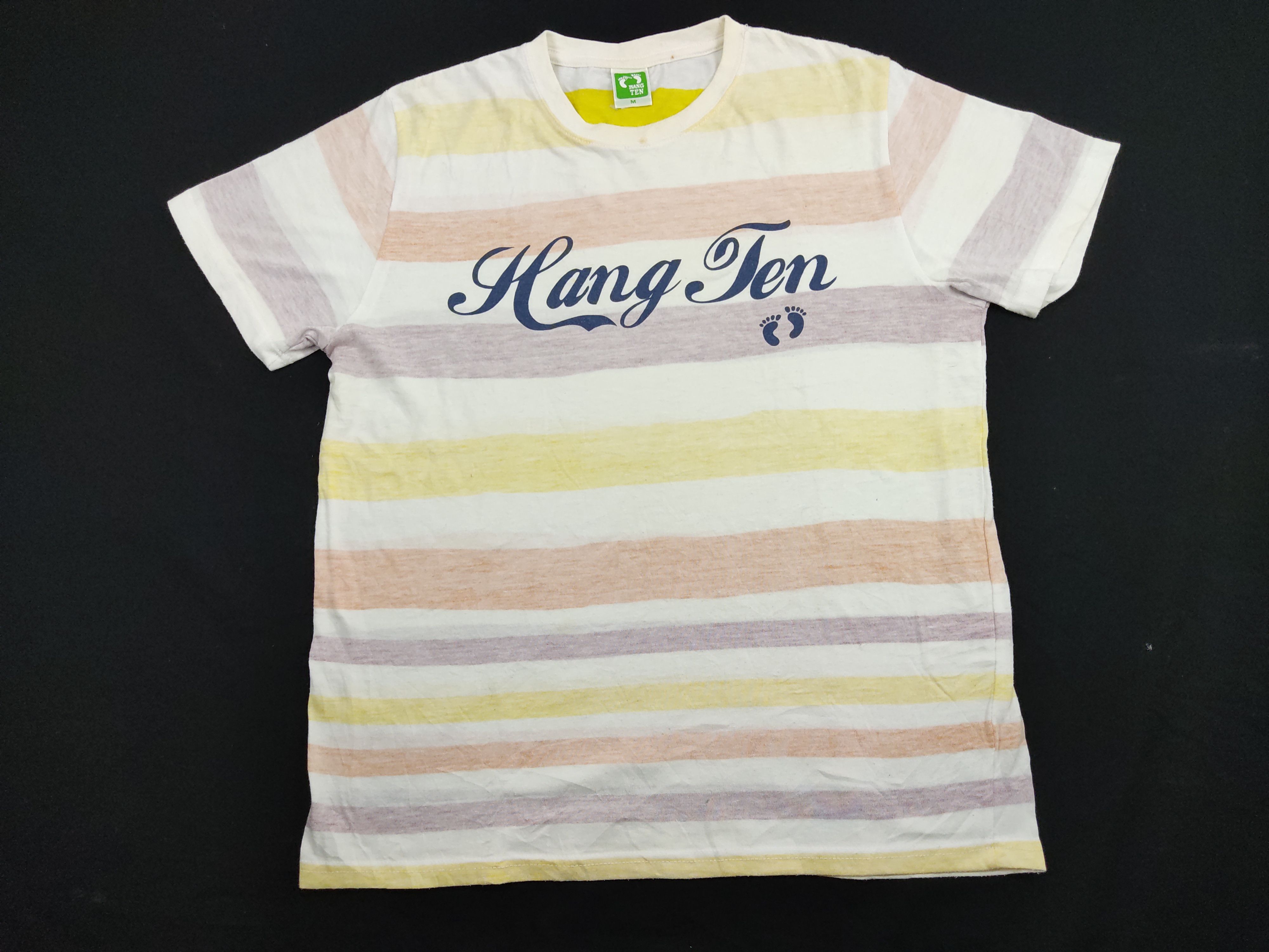 Hang Ten Hang Ten Surf Colorful Striped Tee Spell Out Size M / US 6-8 / IT 42-44 - 1 Thumbnail