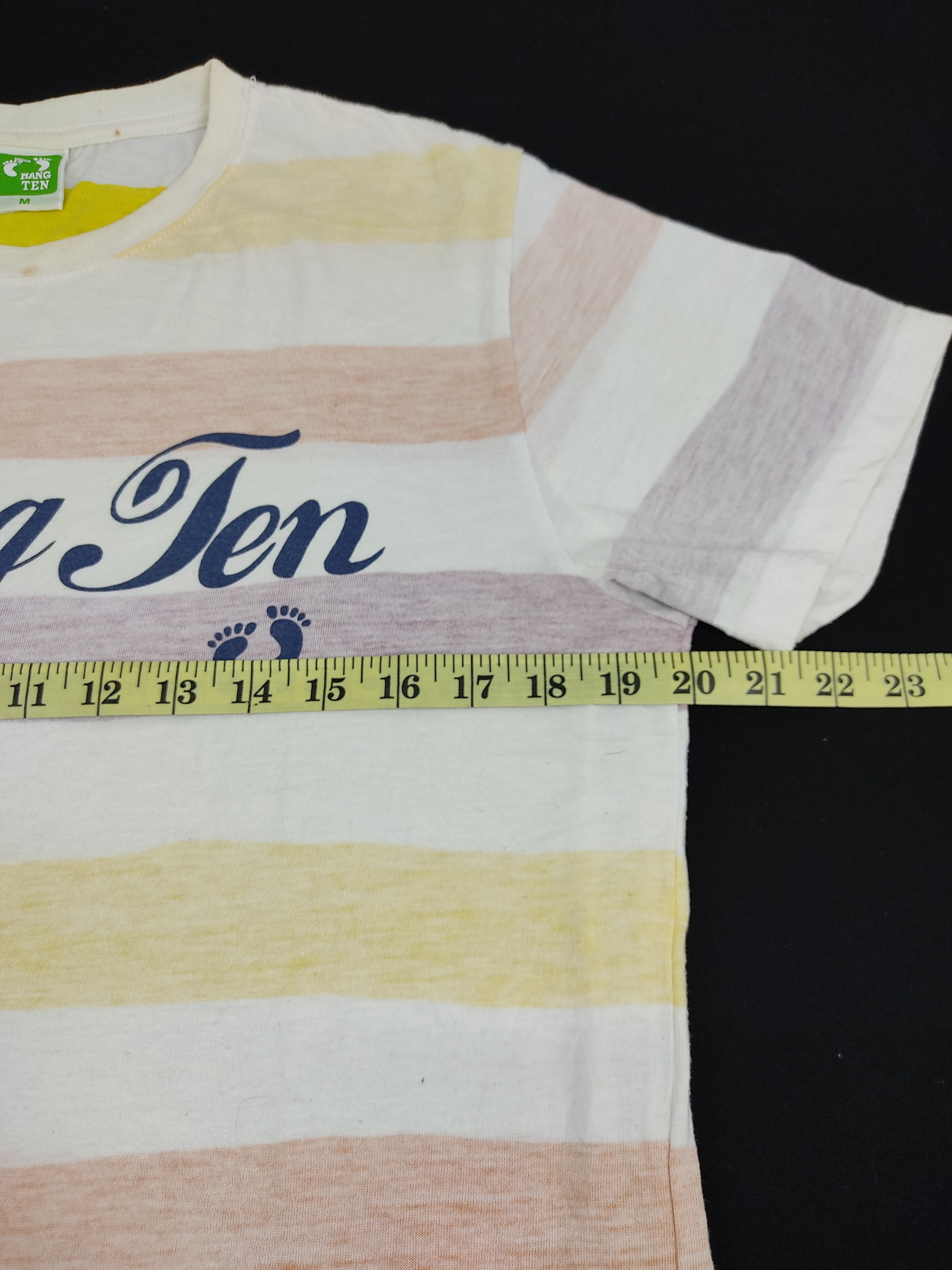Hang Ten Hang Ten Surf Colorful Striped Tee Spell Out Size M / US 6-8 / IT 42-44 - 4 Thumbnail