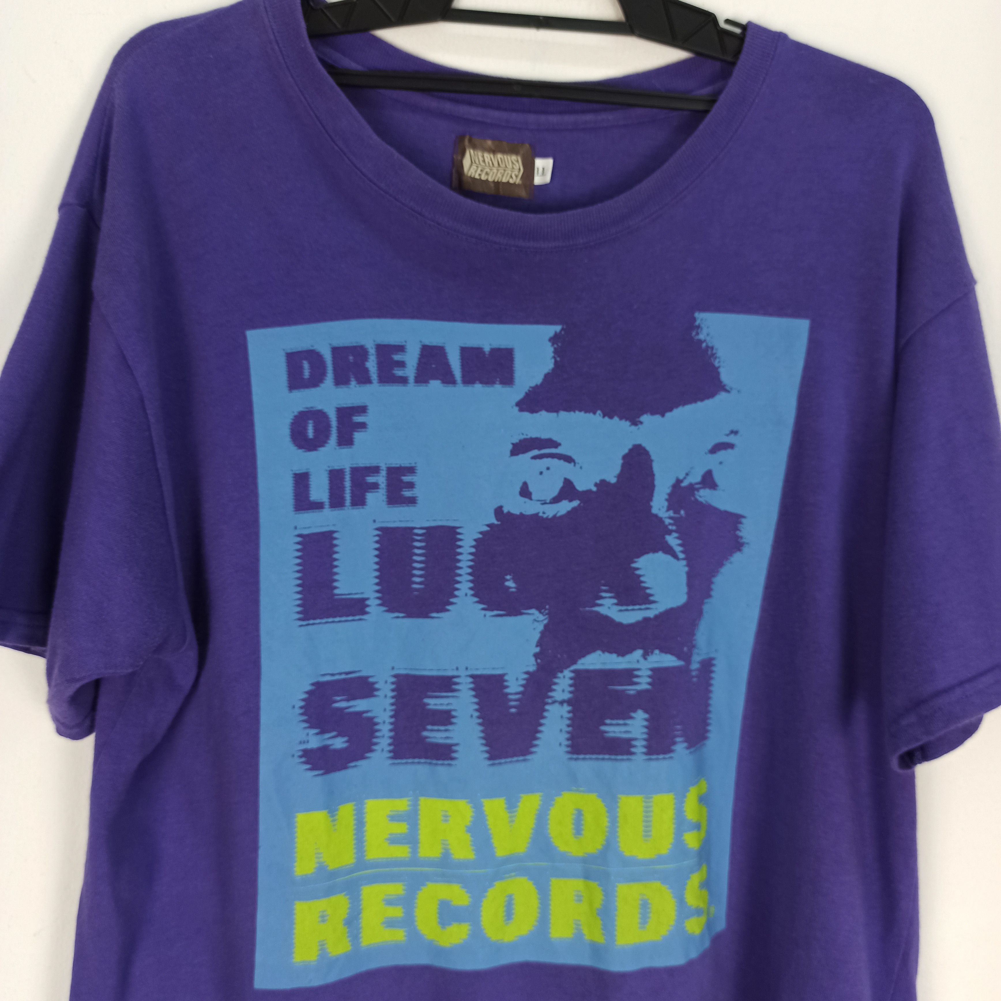 Band Tees Rare Nervous Records "Dream Of Life Luck Seven" Tshirt Size US XL / EU 56 / 4 - 4 Thumbnail