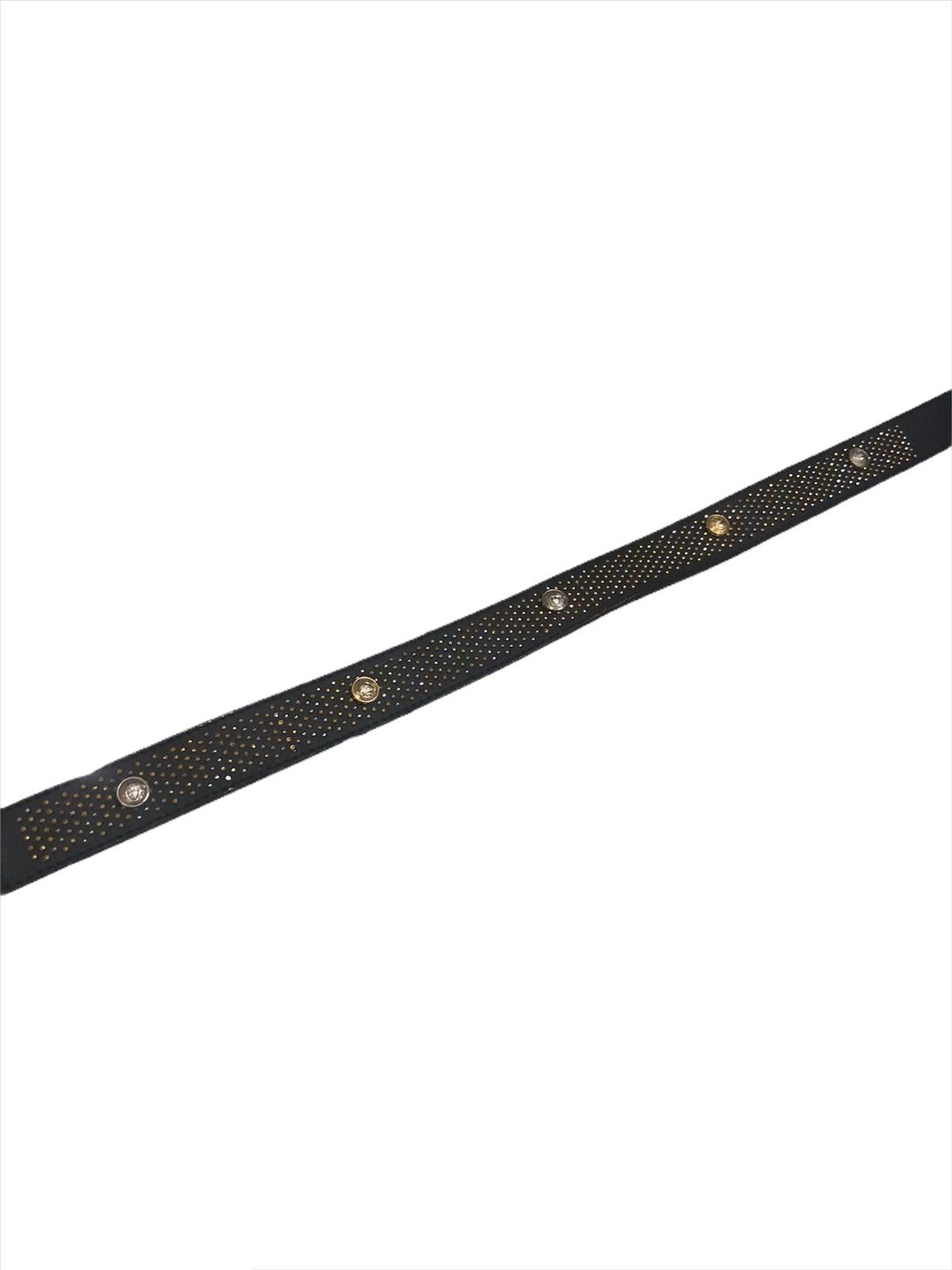 Gianni Valentino Gianni Versace 🇮🇹 Medusa Gold Pleat Leather Belt Size ONE SIZE - 4 Thumbnail
