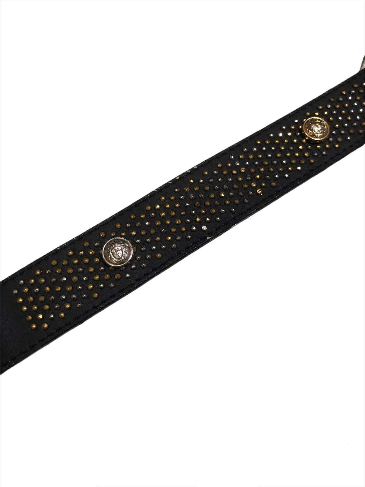 Gianni Valentino Gianni Versace 🇮🇹 Medusa Gold Pleat Leather Belt Size ONE SIZE - 3 Thumbnail