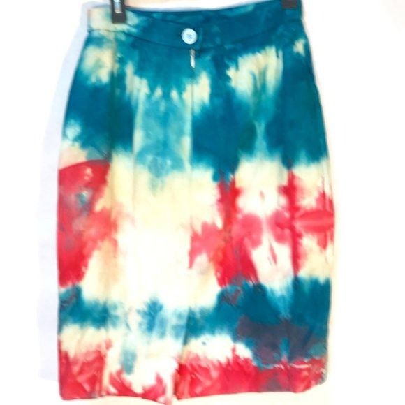 Hermes HERMES Size 2 Cotton Pencil Tie Dye Midi COuture Size 26" / US 2 / IT 38 - 5 Thumbnail