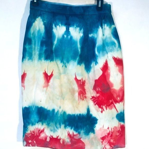Hermes HERMES Size 2 Cotton Pencil Tie Dye Midi COuture Size 26" / US 2 / IT 38 - 4 Thumbnail