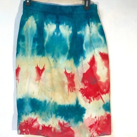Hermes HERMES Size 2 Cotton Pencil Tie Dye Midi COuture Size 26" / US 2 / IT 38 - 6 Thumbnail