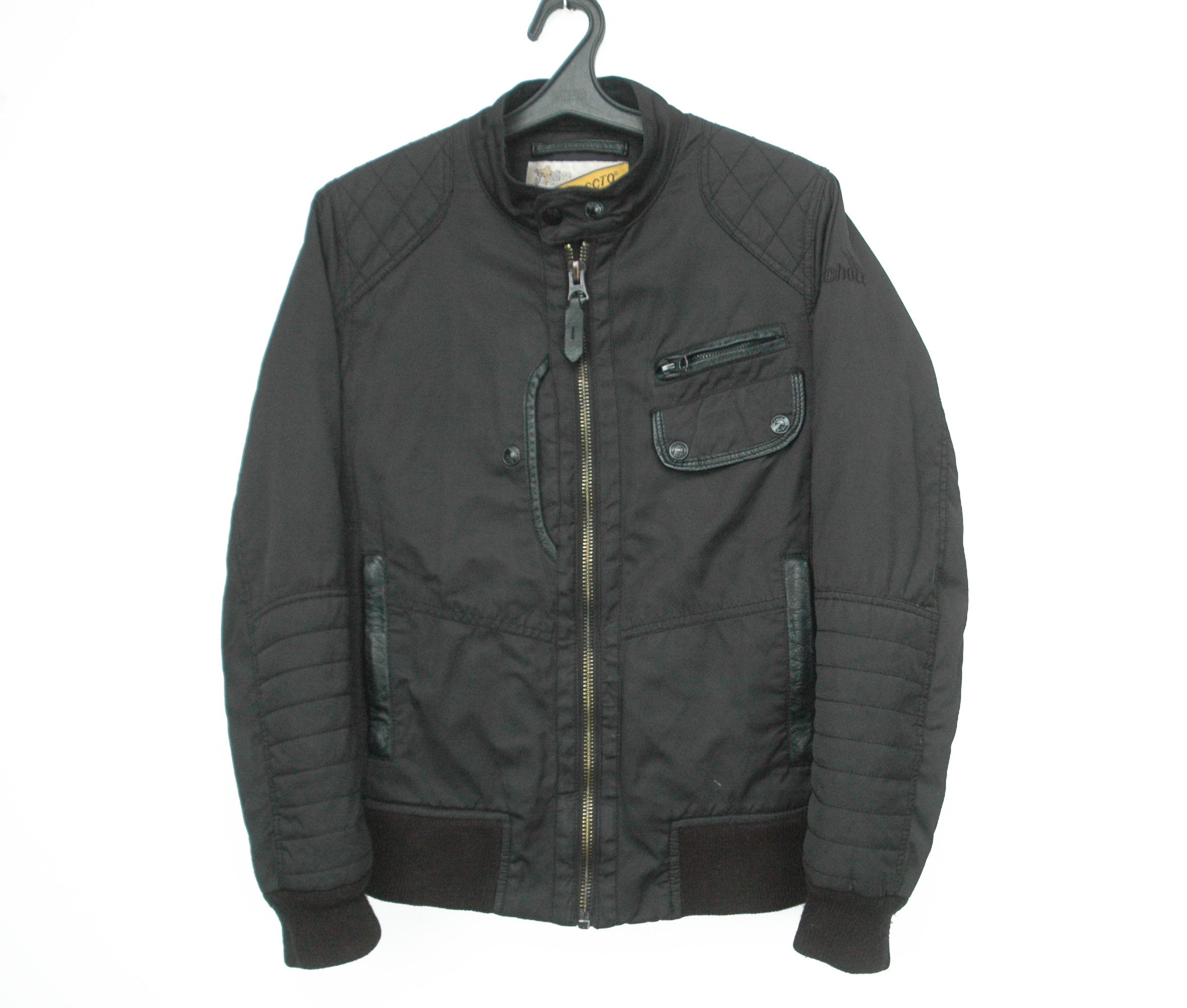 image of Vintage Perfecto By Schott Nyc Usa Leather Wool Jacket in Black, Men's (Size Small)