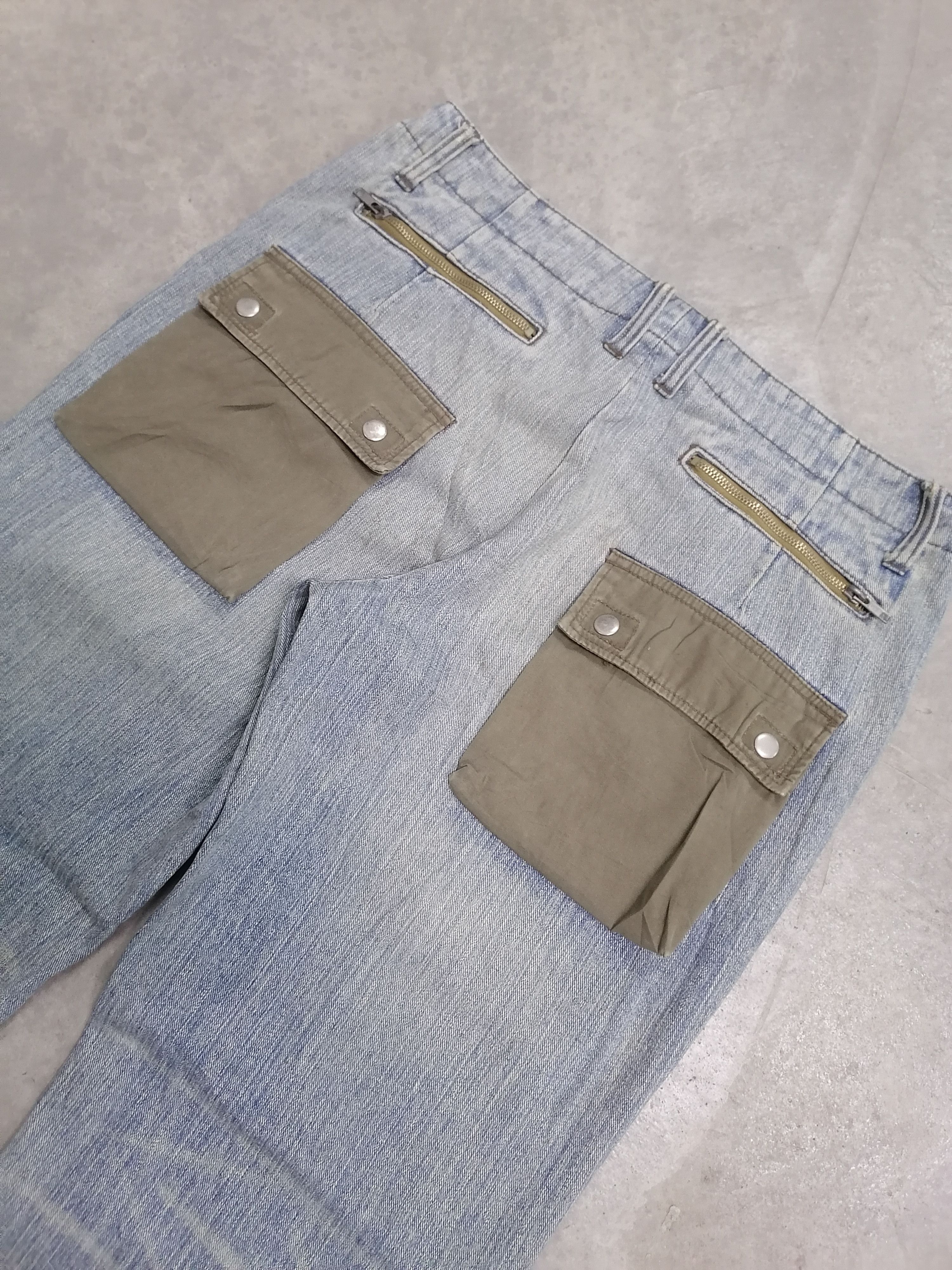 Japanese Brand Bondage🔥TTU Faded Blue Ankle Zipper Distressed Denim Pants⚡ Size US 33 - 7 Thumbnail