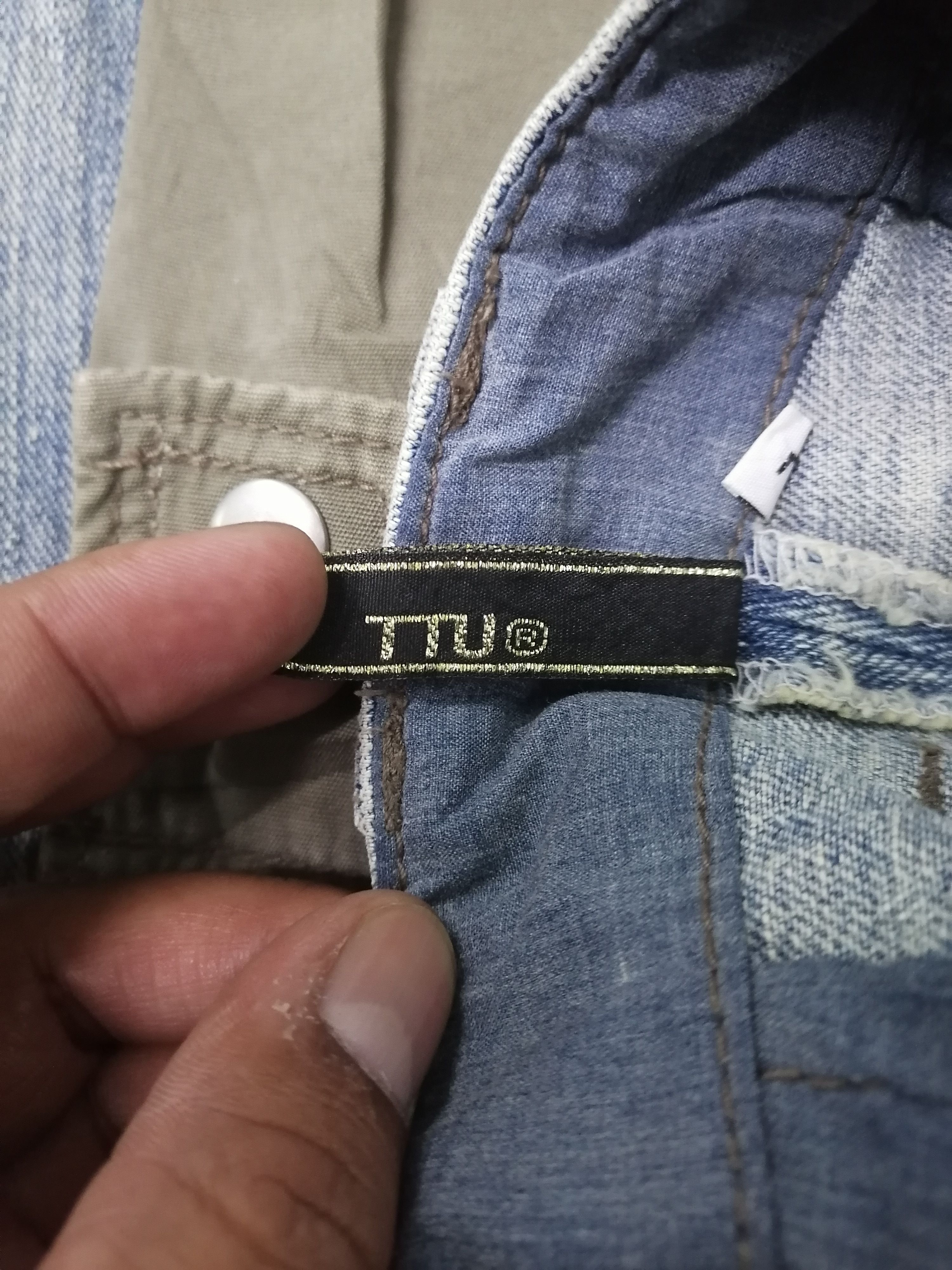 Japanese Brand Bondage🔥TTU Faded Blue Ankle Zipper Distressed Denim Pants⚡ Size US 33 - 8 Thumbnail