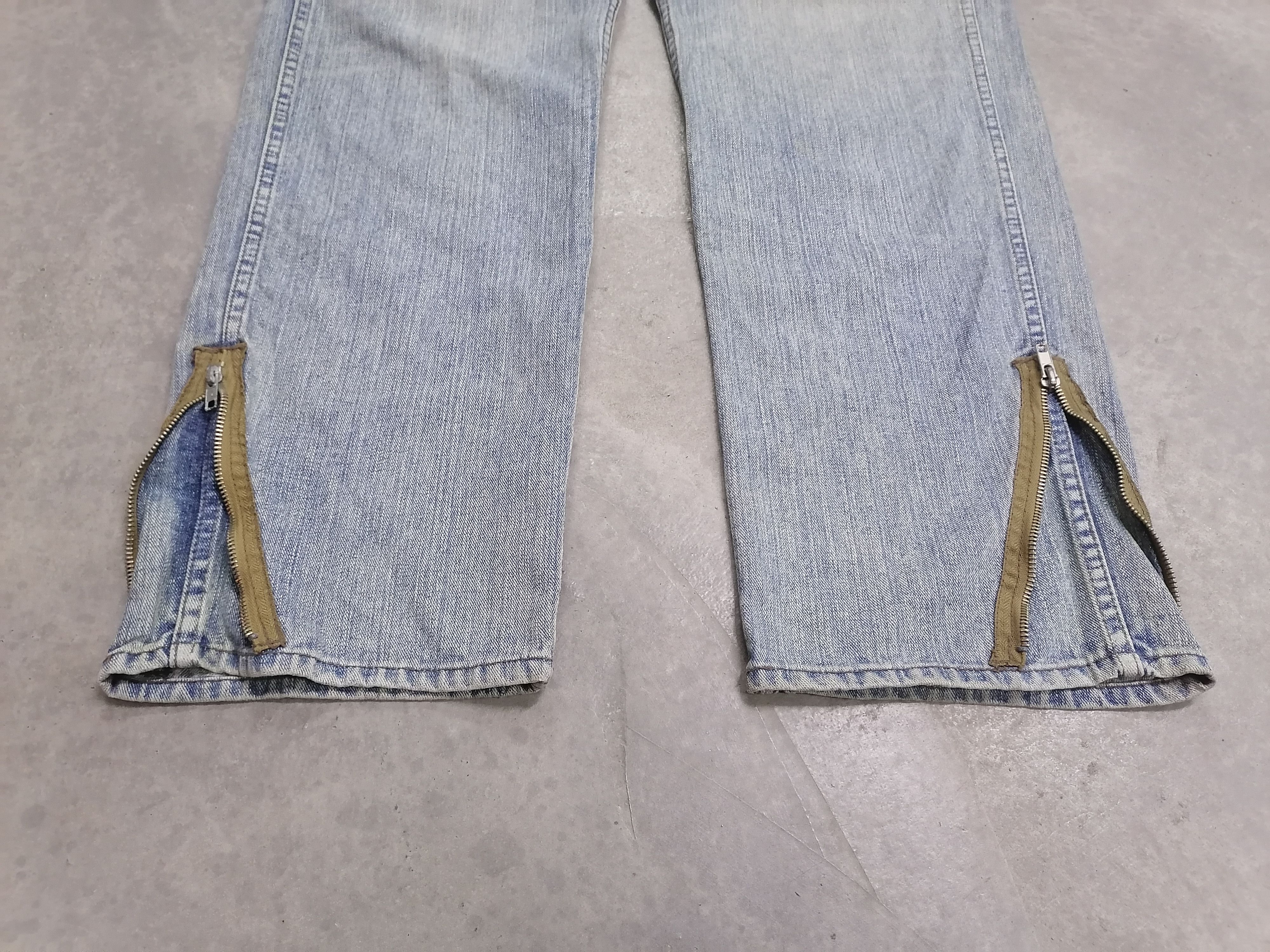 Japanese Brand Bondage🔥TTU Faded Blue Ankle Zipper Distressed Denim Pants⚡ Size US 33 - 3 Thumbnail