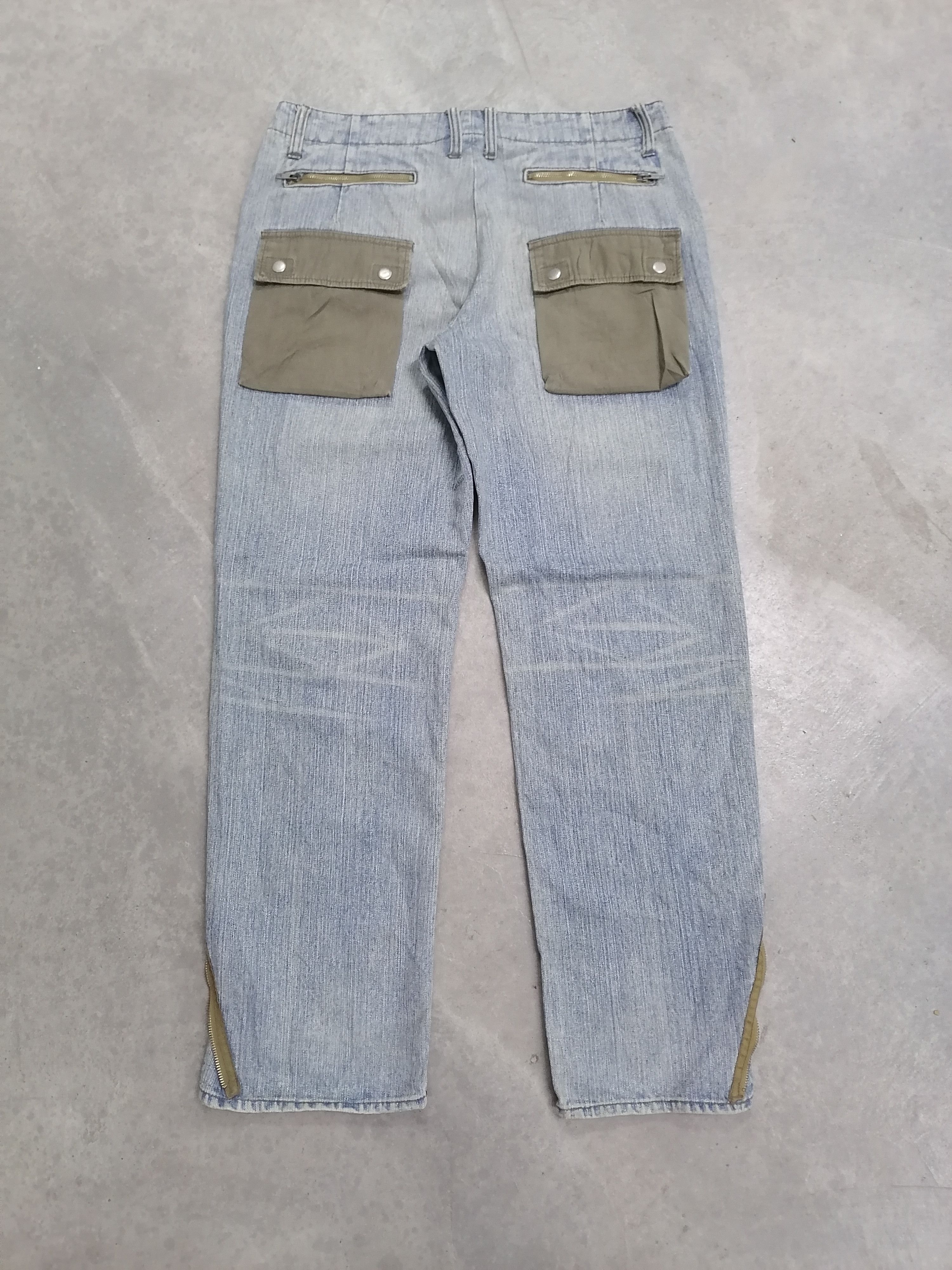 Japanese Brand Bondage🔥TTU Faded Blue Ankle Zipper Distressed Denim Pants⚡ Size US 33 - 6 Thumbnail