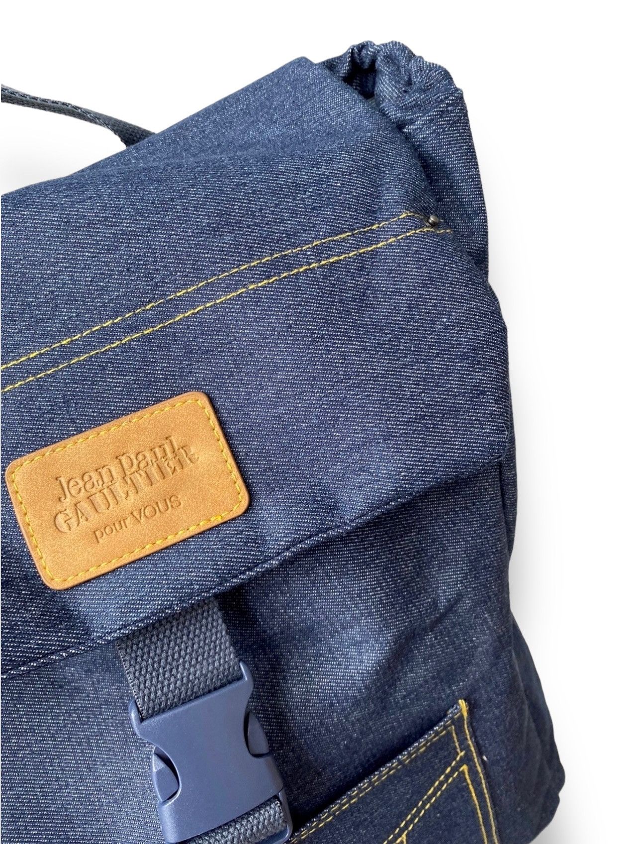 Jean Paul Gaultier Jean Paul Gaultier Pour Vous Navy Denim Backpack Size ONE SIZE - 9 Thumbnail