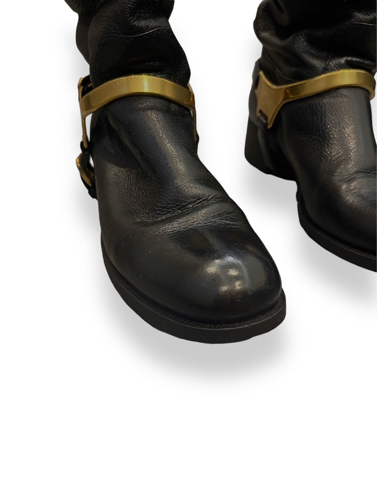 Prada AW10 Prada Black Hi-Top Leather Riding Boots Size US 7.5 / IT 37.5 - 7 Thumbnail