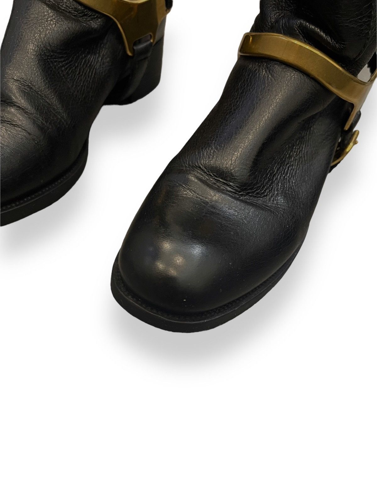 Prada AW10 Prada Black Hi-Top Leather Riding Boots Size US 7.5 / IT 37.5 - 8 Thumbnail