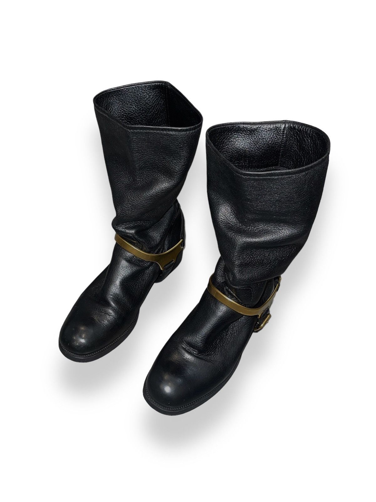 Prada AW10 Prada Black Hi-Top Leather Riding Boots Size US 7.5 / IT 37.5 - 4 Thumbnail