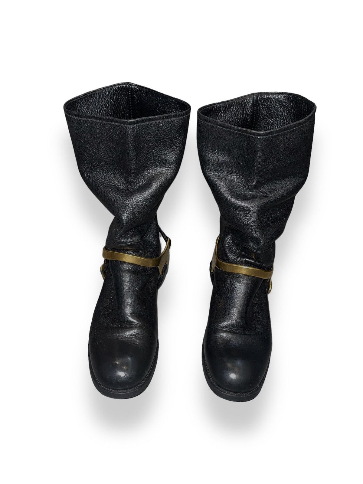 Prada AW10 Prada Black Hi-Top Leather Riding Boots Size US 7.5 / IT 37.5 - 5 Thumbnail