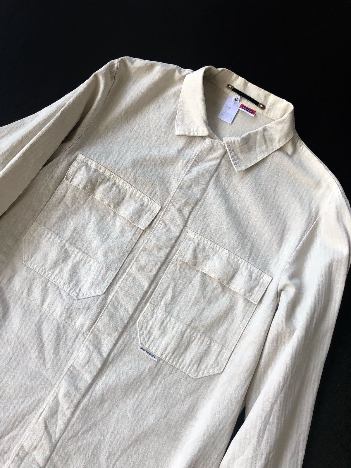 Japanese Brand Kempel EU Herringbone Two Pocket Jacket Shirt Size US M / EU 48-50 / 2 - 4 Thumbnail
