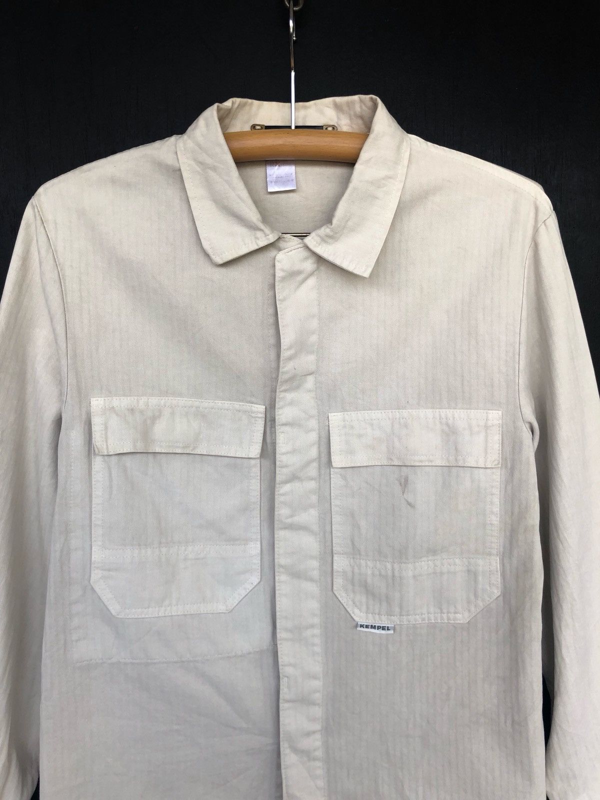 Japanese Brand Kempel EU Herringbone Two Pocket Jacket Shirt Size US M / EU 48-50 / 2 - 3 Thumbnail