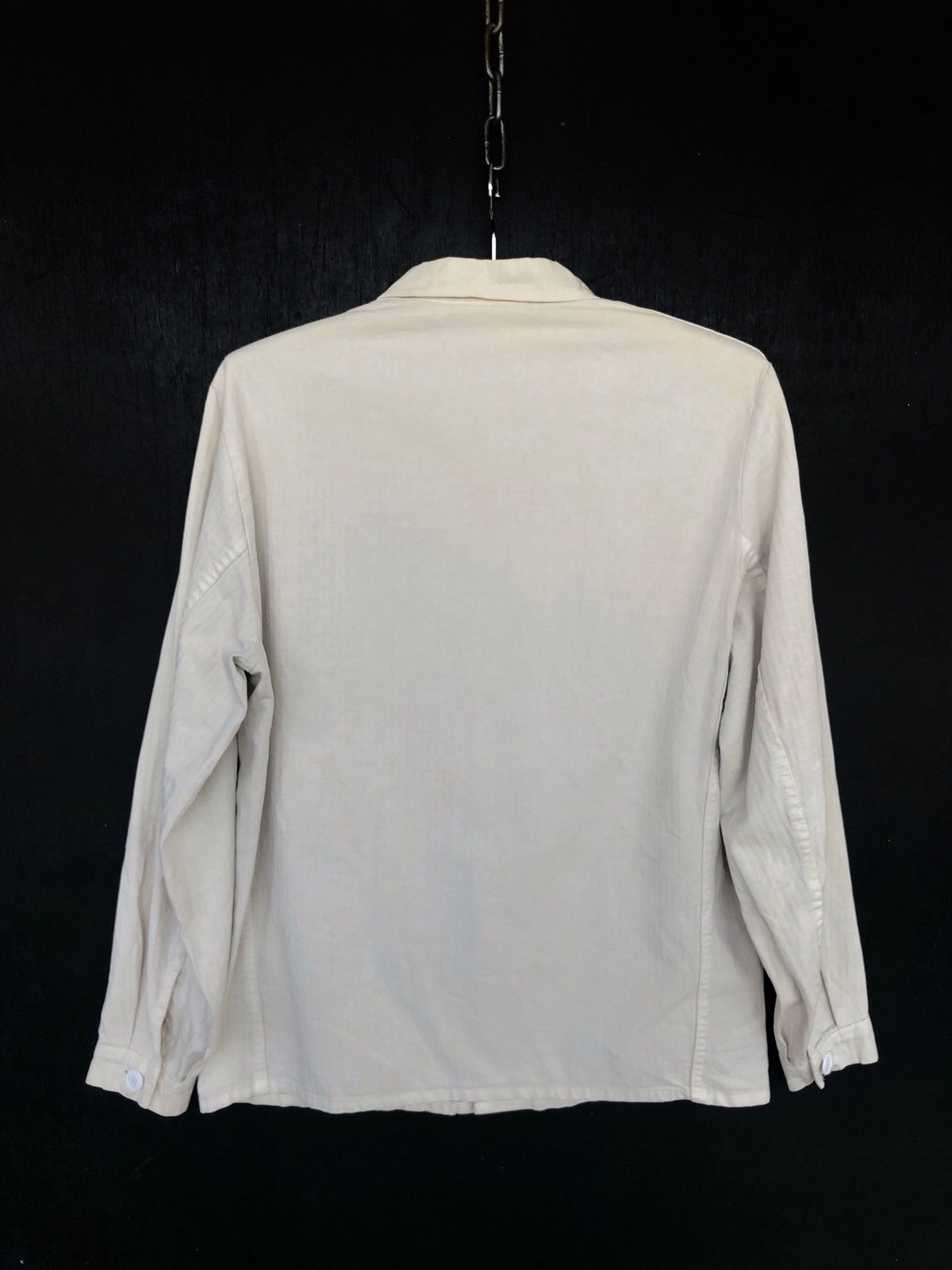 Japanese Brand Kempel EU Herringbone Two Pocket Jacket Shirt Size US M / EU 48-50 / 2 - 2 Thumbnail