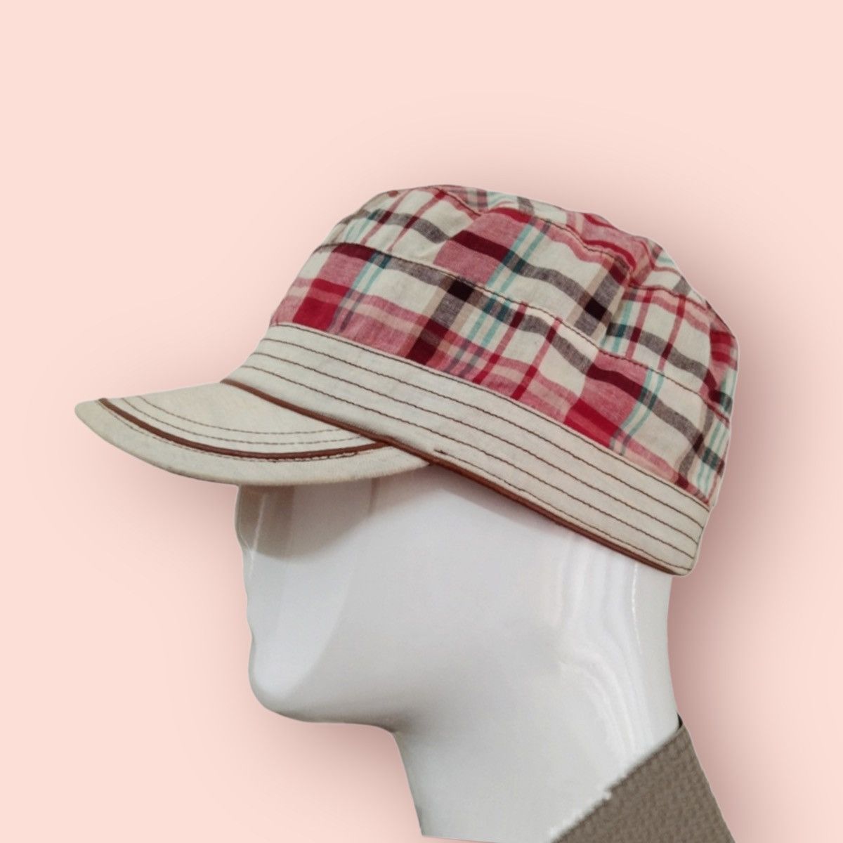 Japanese Brand PLAID ARMY CAP UNKNOWN DESIGNER Size ONE SIZE - 4 Thumbnail