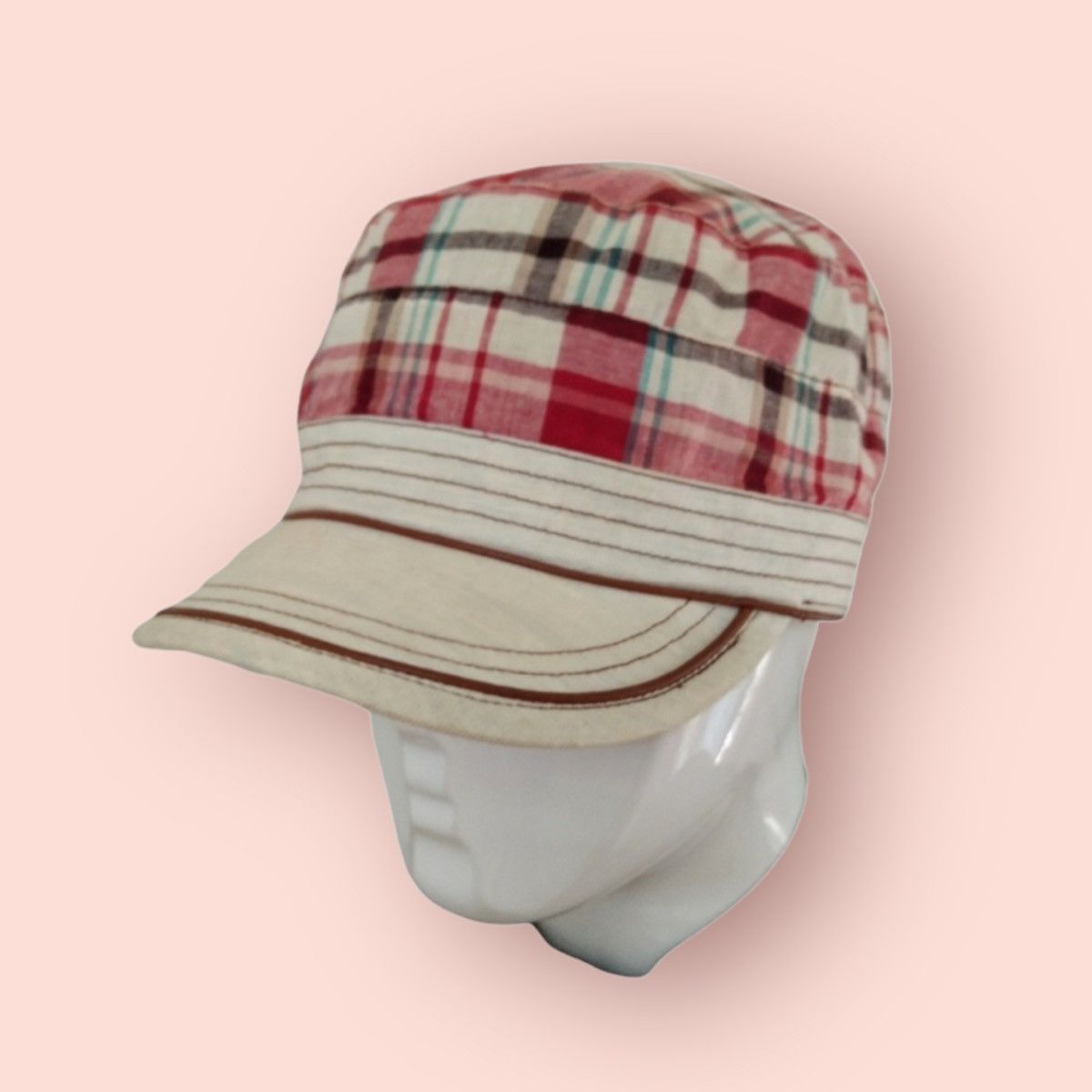Japanese Brand PLAID ARMY CAP UNKNOWN DESIGNER Size ONE SIZE - 2 Thumbnail