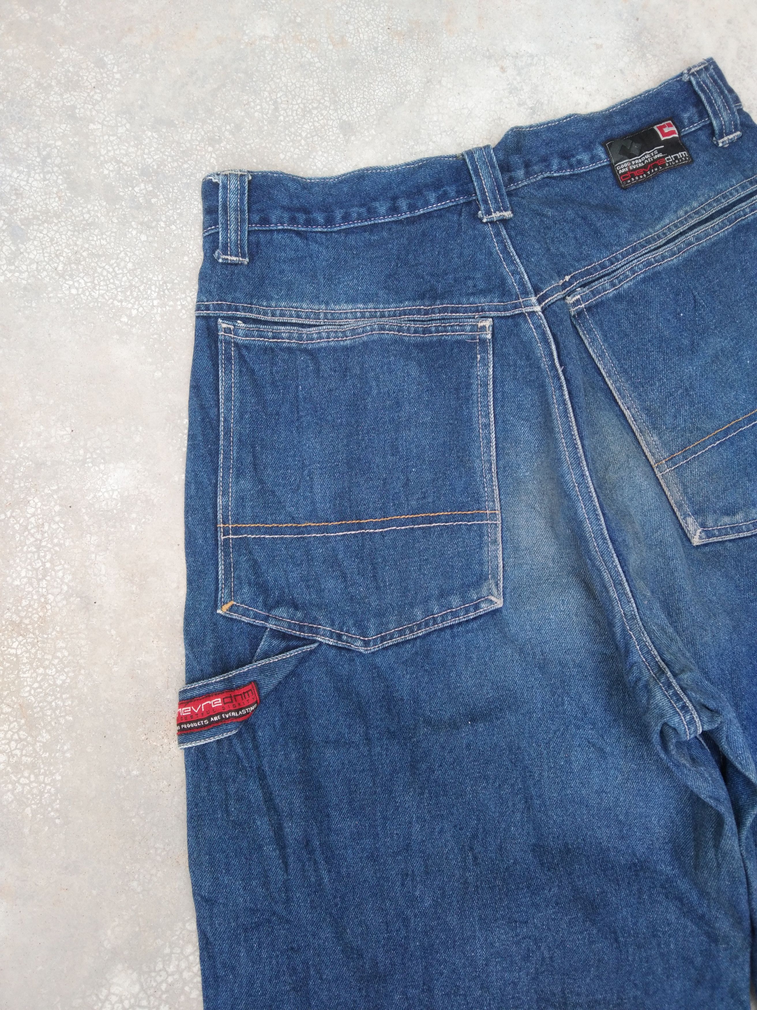 Jean × Vintage Vintage Painter CHEVRE Carpenter Hip Hop Baggy Jeans 30x31 Size US 30 / EU 46 - 4 Thumbnail