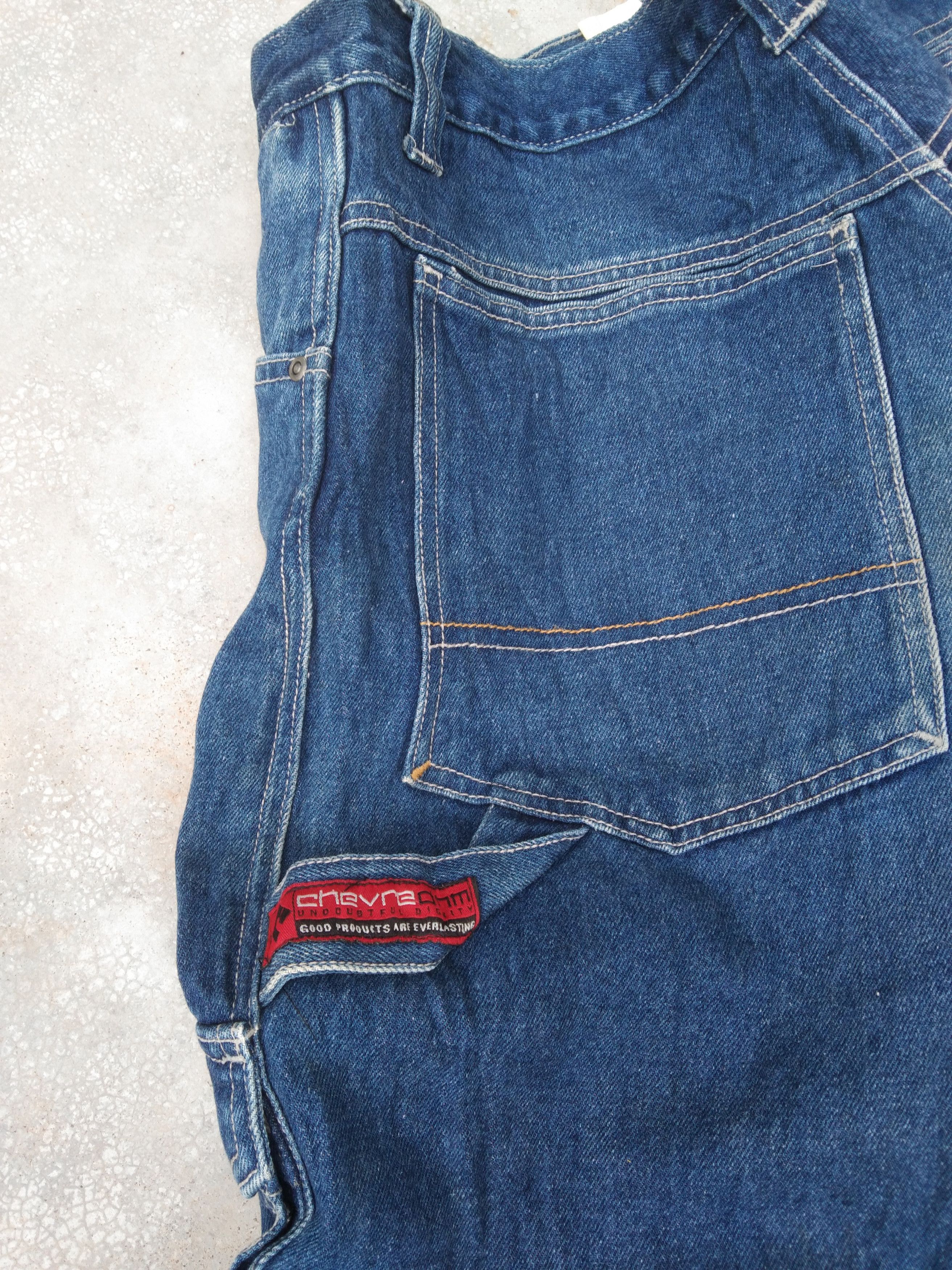 Jean × Vintage Vintage Painter CHEVRE Carpenter Hip Hop Baggy Jeans 30x31 Size US 30 / EU 46 - 3 Thumbnail