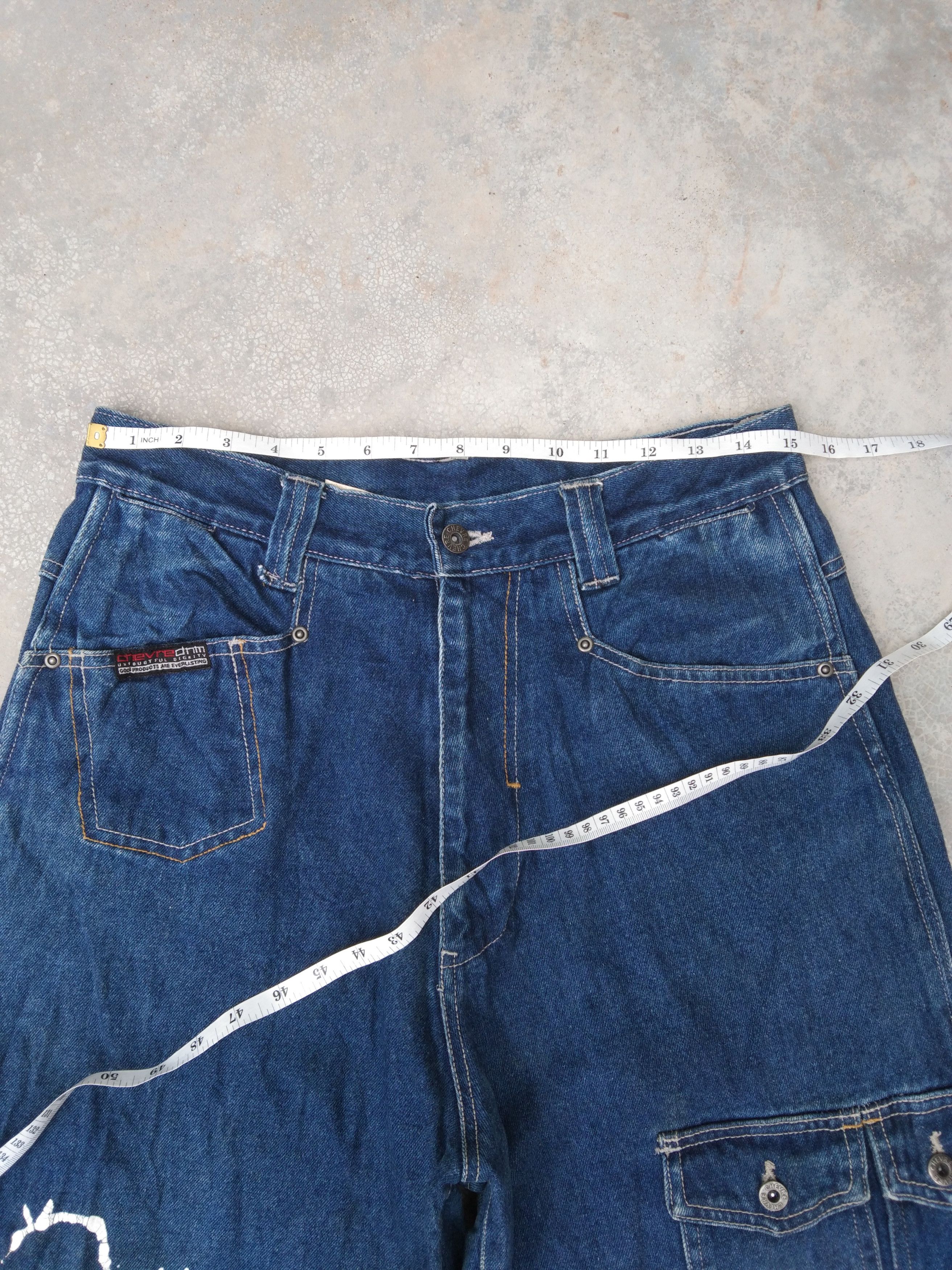 Jean × Vintage Vintage Painter CHEVRE Carpenter Hip Hop Baggy Jeans 30x31 Size US 30 / EU 46 - 9 Thumbnail