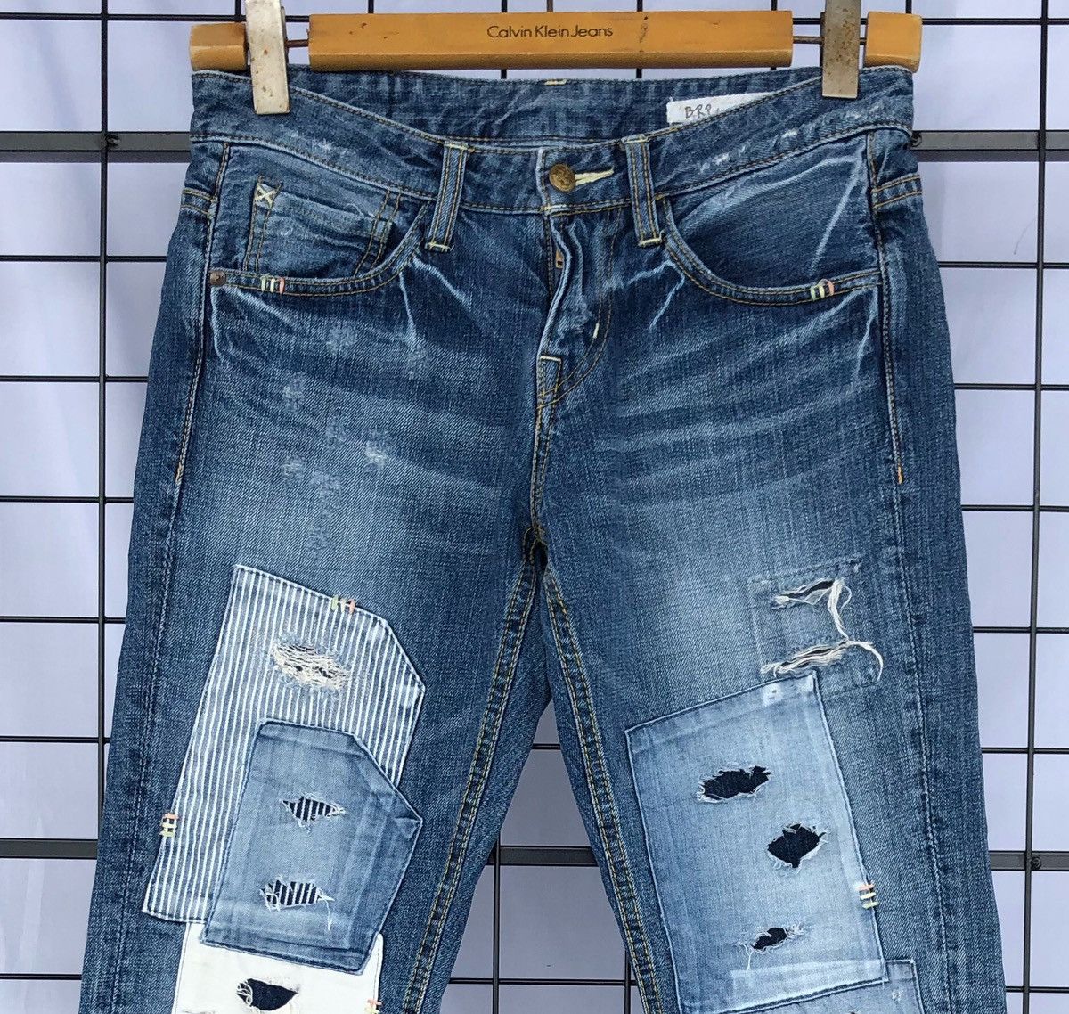 Japanese Brand 🔥Japanese Brps Patchwork Denim Jeans🔥 Size US 29 - 3 Thumbnail