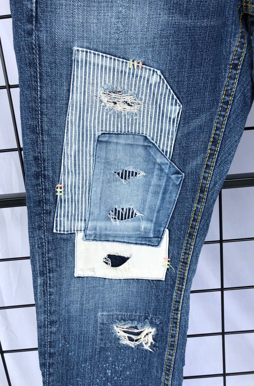 Japanese Brand 🔥Japanese Brps Patchwork Denim Jeans🔥 Size US 29 - 9 Thumbnail