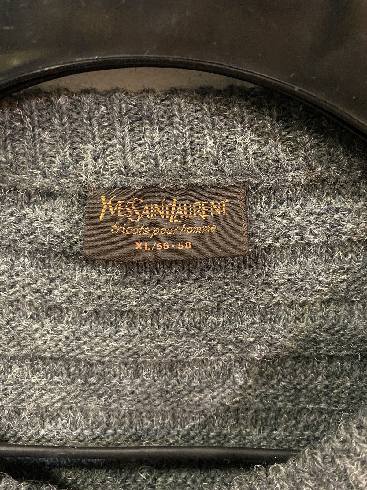 Yves Saint Laurent 90s Wool YSL Sweater Soft Grey Vintage Yves Saint Laurent Size US XL / EU 56 / 4 - 3 Thumbnail