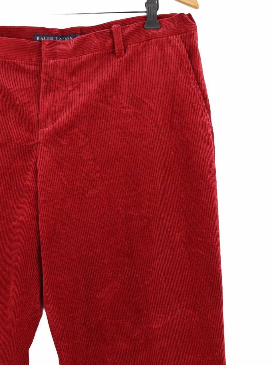 Polo Ralph Lauren × Ralph Lauren RL Corduroy Relaxed Wide Stretchable Red Pant Size US 34 / EU 50 - 1 Thumbnail
