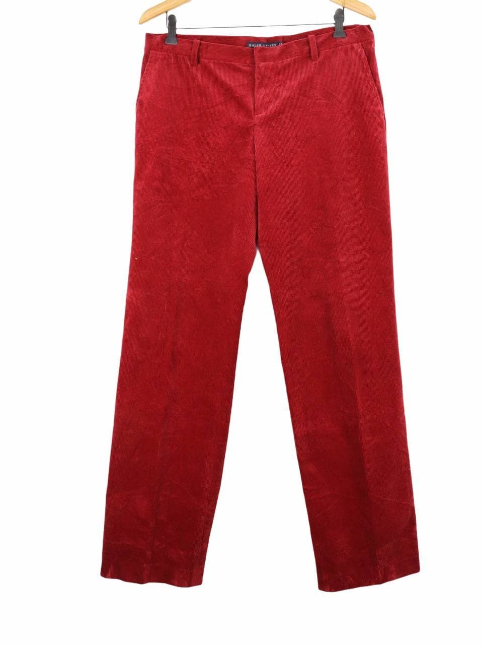 Polo Ralph Lauren × Ralph Lauren RL Corduroy Relaxed Wide Stretchable Red Pant Size US 34 / EU 50 - 4 Thumbnail