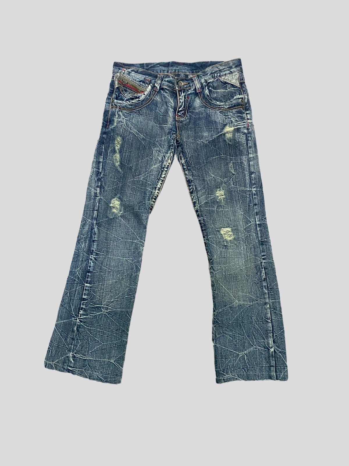 Japanese Brand × Vintage VINTAGE SEMANTIC DESIGN DISTRESSED DENIM LOW RISE DENIM Size US 30 / EU 46 - 1 Thumbnail