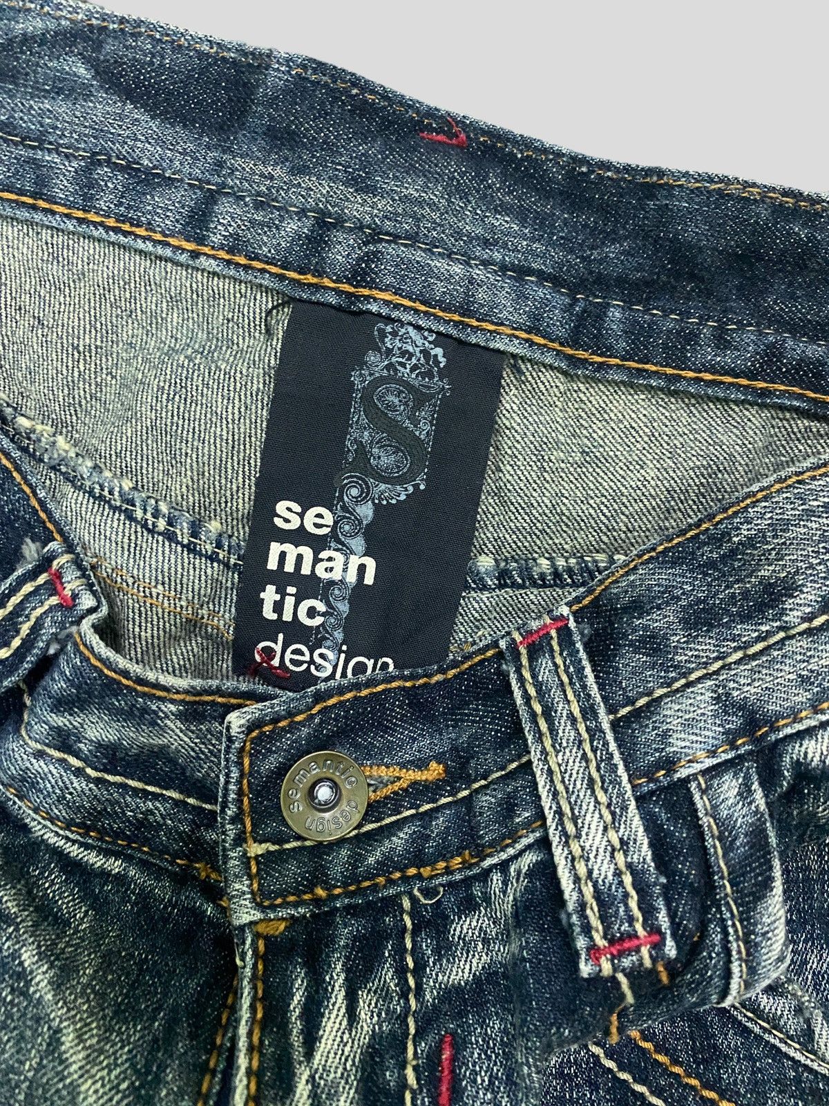 Japanese Brand × Vintage VINTAGE SEMANTIC DESIGN DISTRESSED DENIM LOW RISE DENIM Size US 30 / EU 46 - 6 Thumbnail