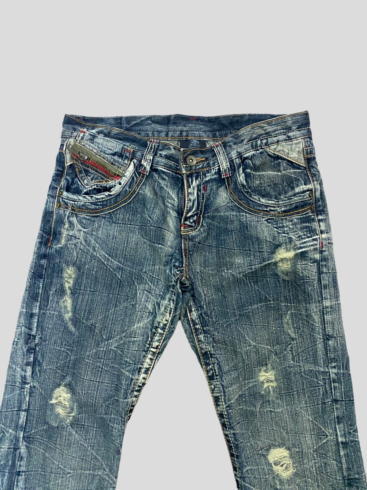 Japanese Brand × Vintage VINTAGE SEMANTIC DESIGN DISTRESSED DENIM LOW RISE DENIM Size US 30 / EU 46 - 3 Thumbnail