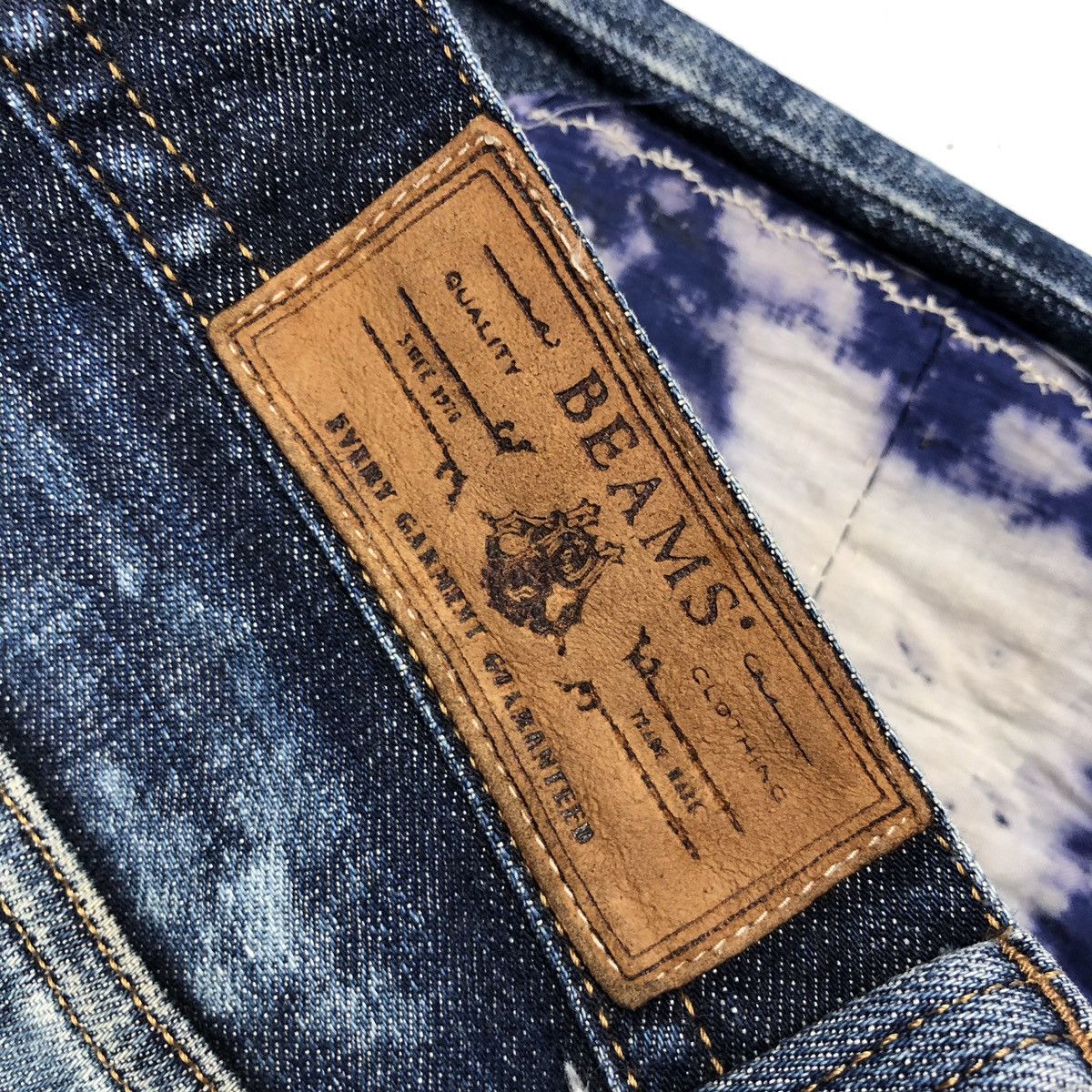 Beams Plus × Japanese Brand Vintage Beams Jeans patchwork acis wash nice design Size US 30 / EU 46 - 7 Thumbnail