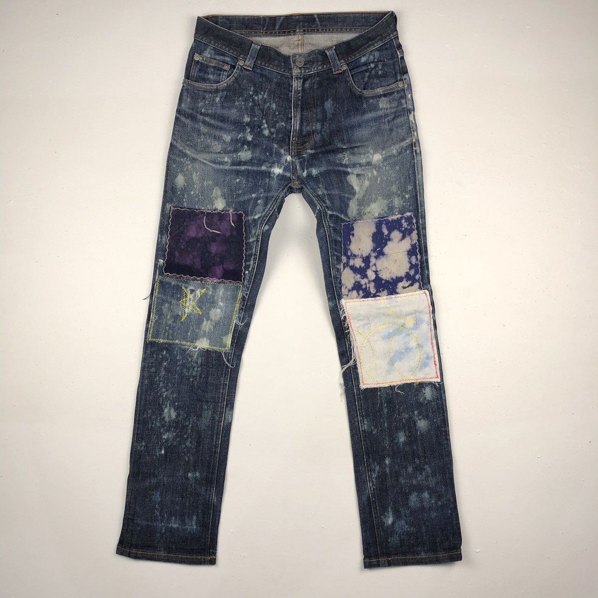 Beams Plus × Japanese Brand Vintage Beams Jeans patchwork acis wash nice design Size US 30 / EU 46 - 1 Thumbnail
