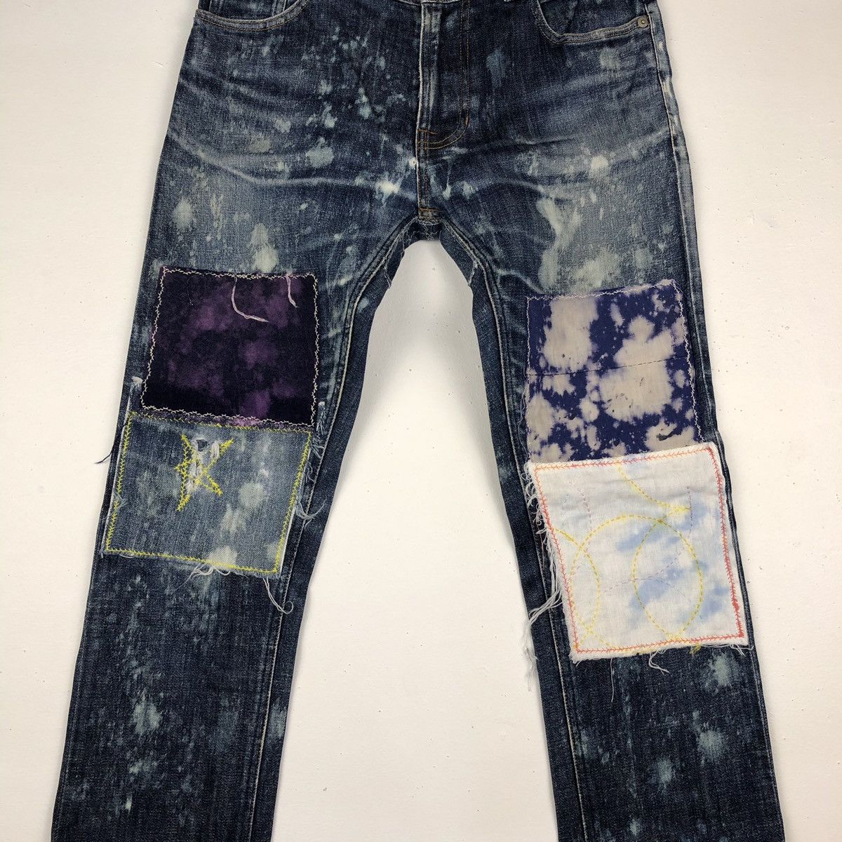 Beams Plus × Japanese Brand Vintage Beams Jeans patchwork acis wash nice design Size US 30 / EU 46 - 2 Thumbnail
