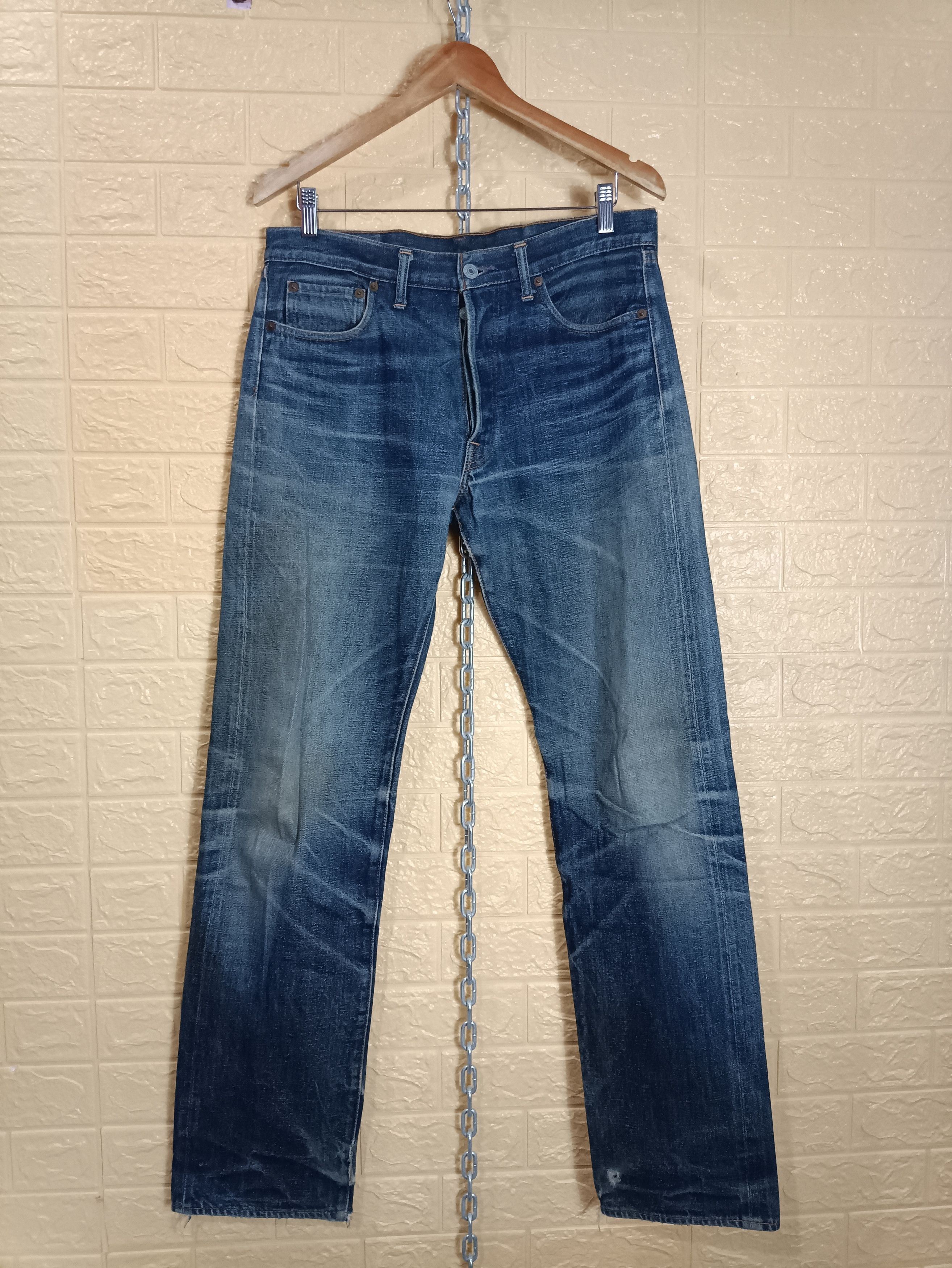 image of Denime Redline Selvedge Reworked Denim in Blue Denim, Men's (Size 32)