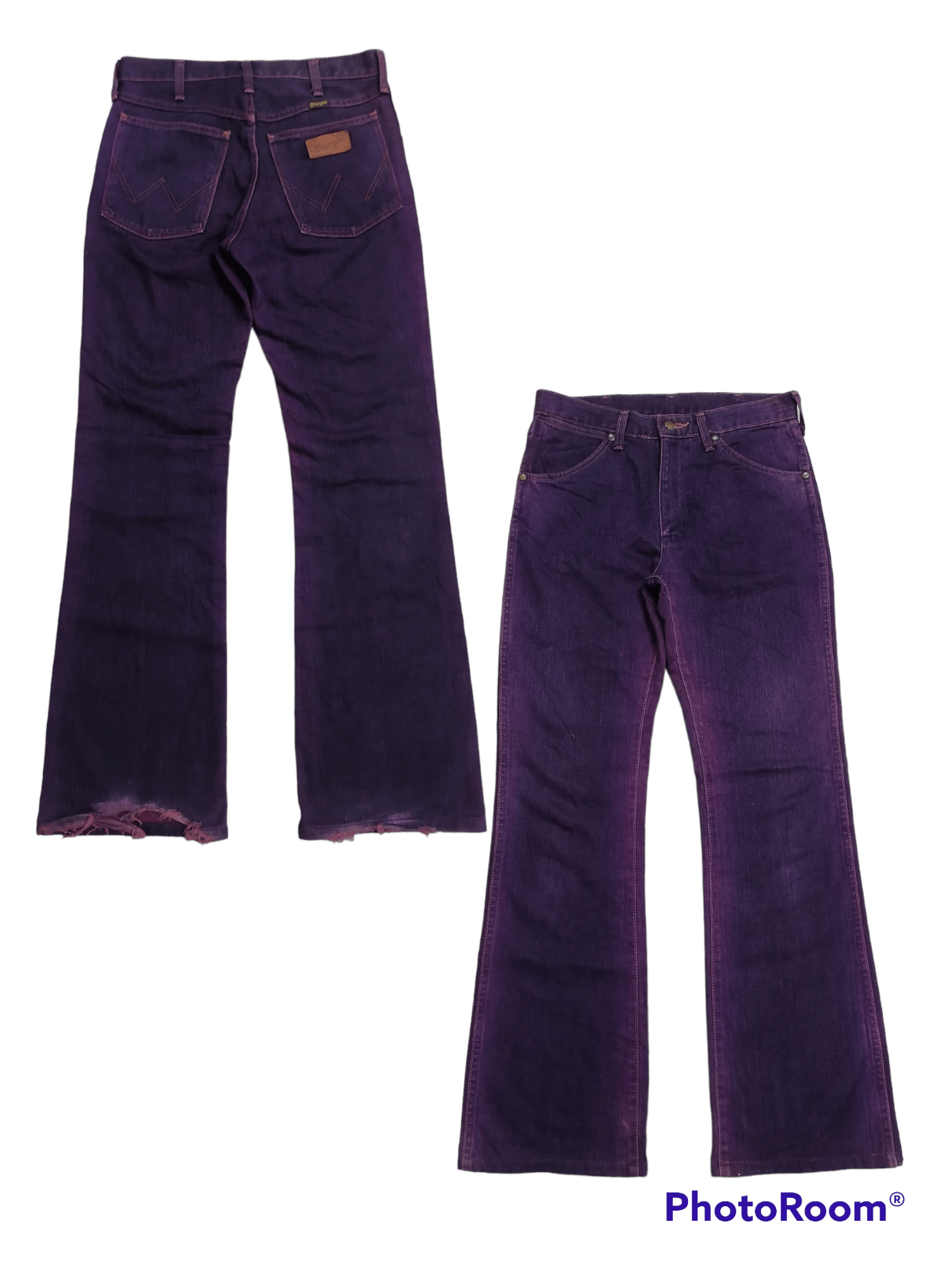 20471120 × Japanese Brand FLARED🔥Vintage Wrangler Purple Distressed Denim Pants⚡⚡⚡ Size US 29 - 1 Thumbnail