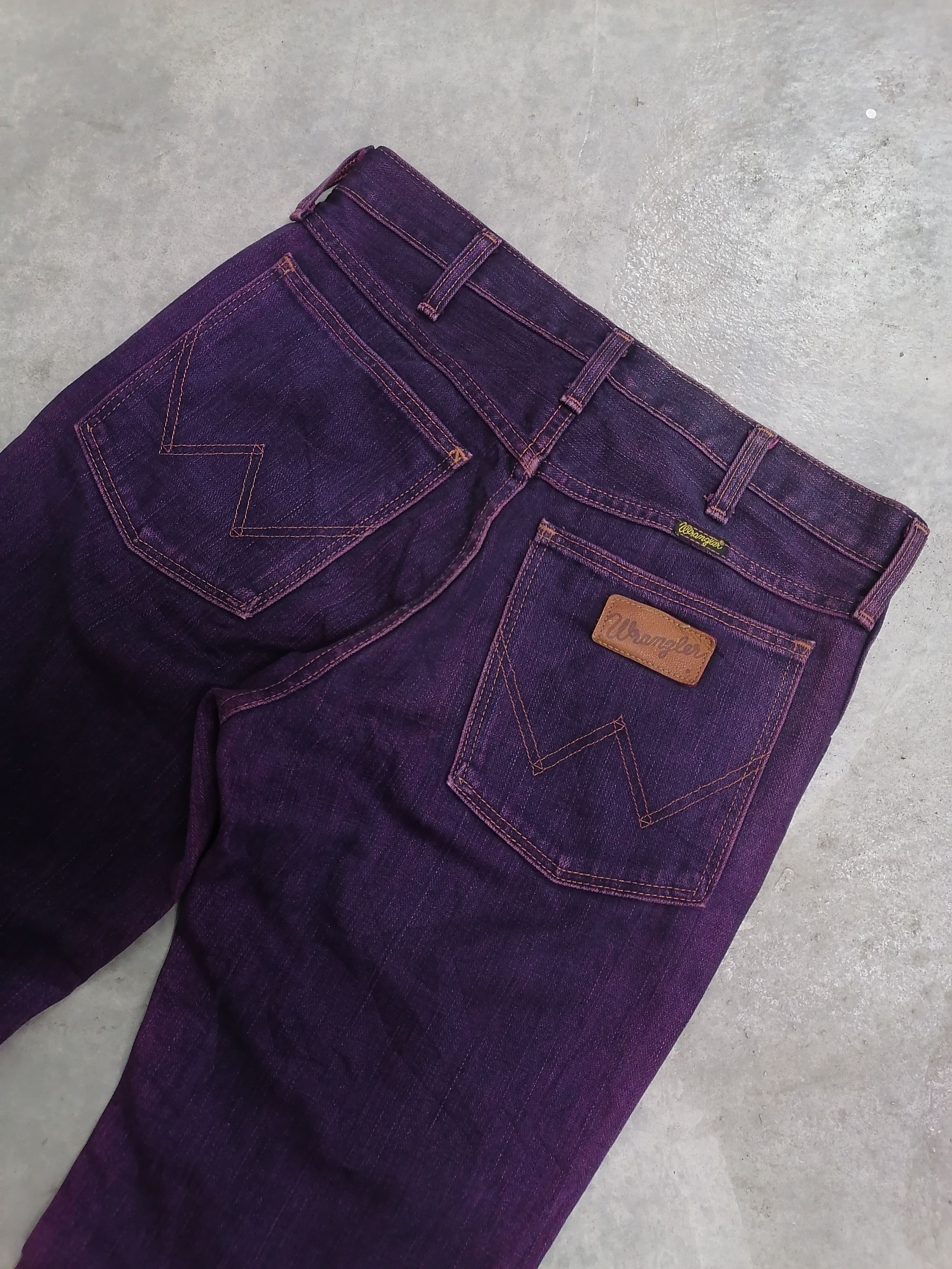 20471120 × Japanese Brand FLARED🔥Vintage Wrangler Purple Distressed Denim Pants⚡⚡⚡ Size US 29 - 6 Thumbnail