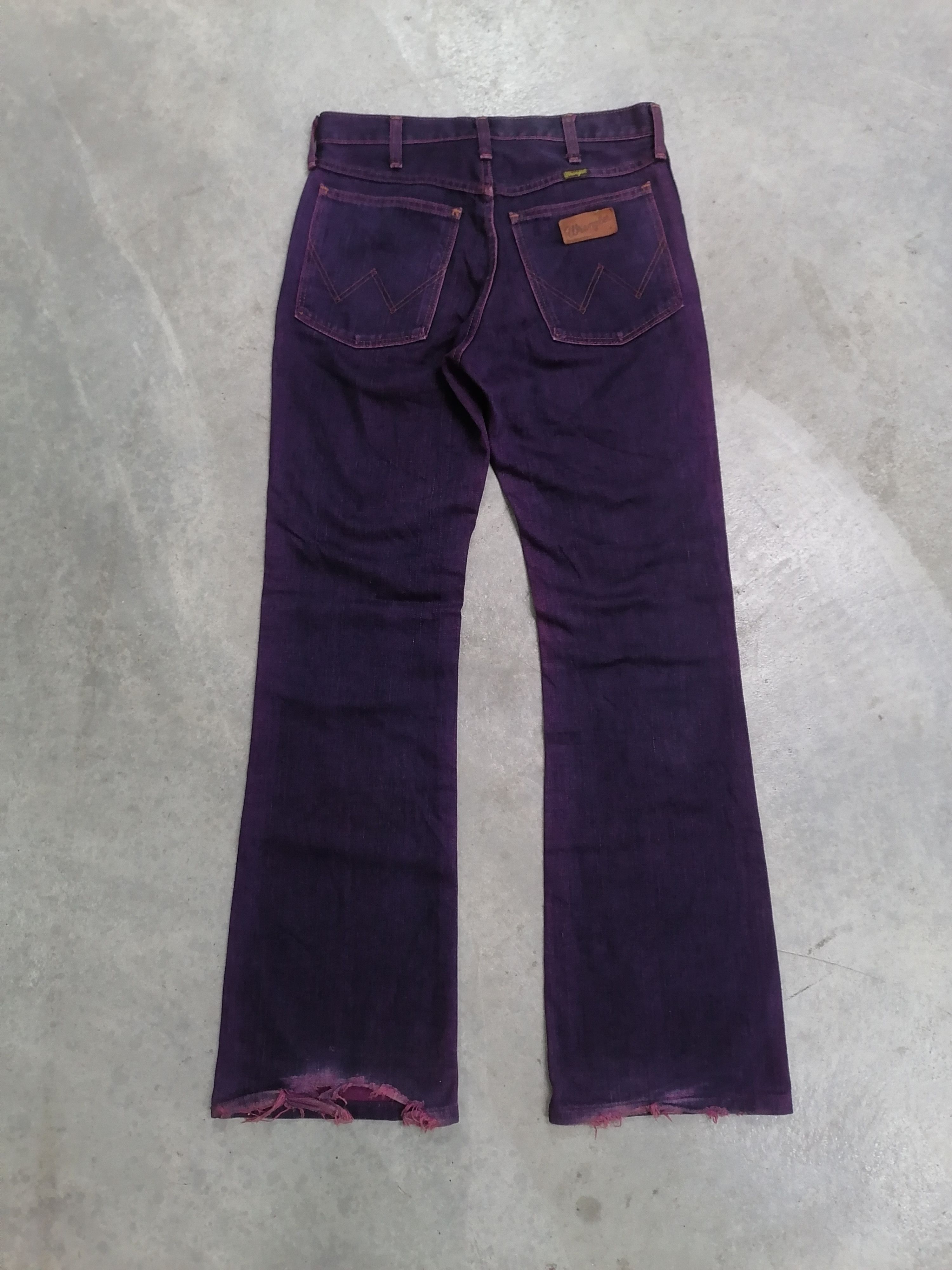 20471120 × Japanese Brand FLARED🔥Vintage Wrangler Purple Distressed Denim Pants⚡⚡⚡ Size US 29 - 5 Thumbnail