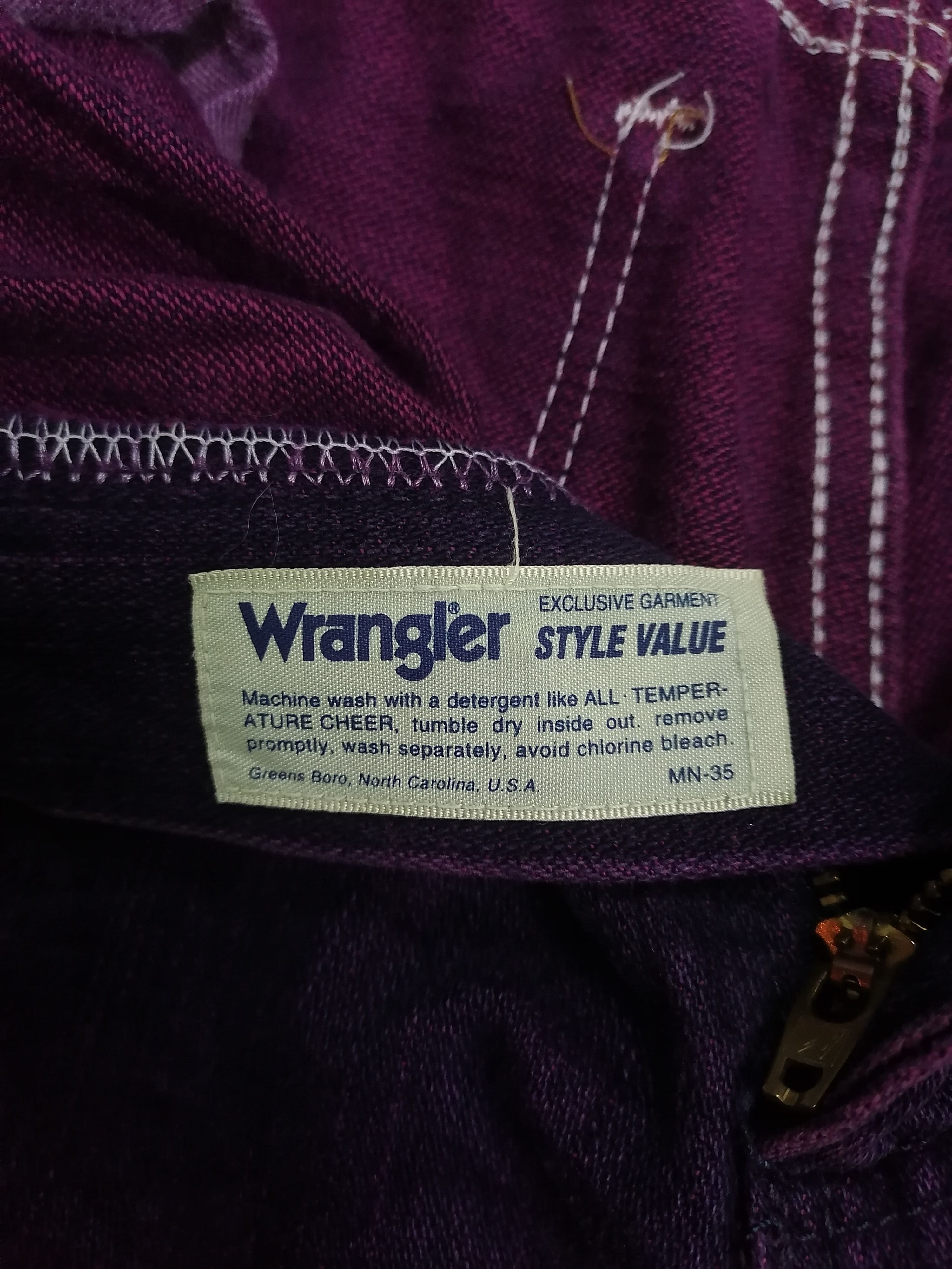 20471120 × Japanese Brand FLARED🔥Vintage Wrangler Purple Distressed Denim Pants⚡⚡⚡ Size US 29 - 8 Thumbnail