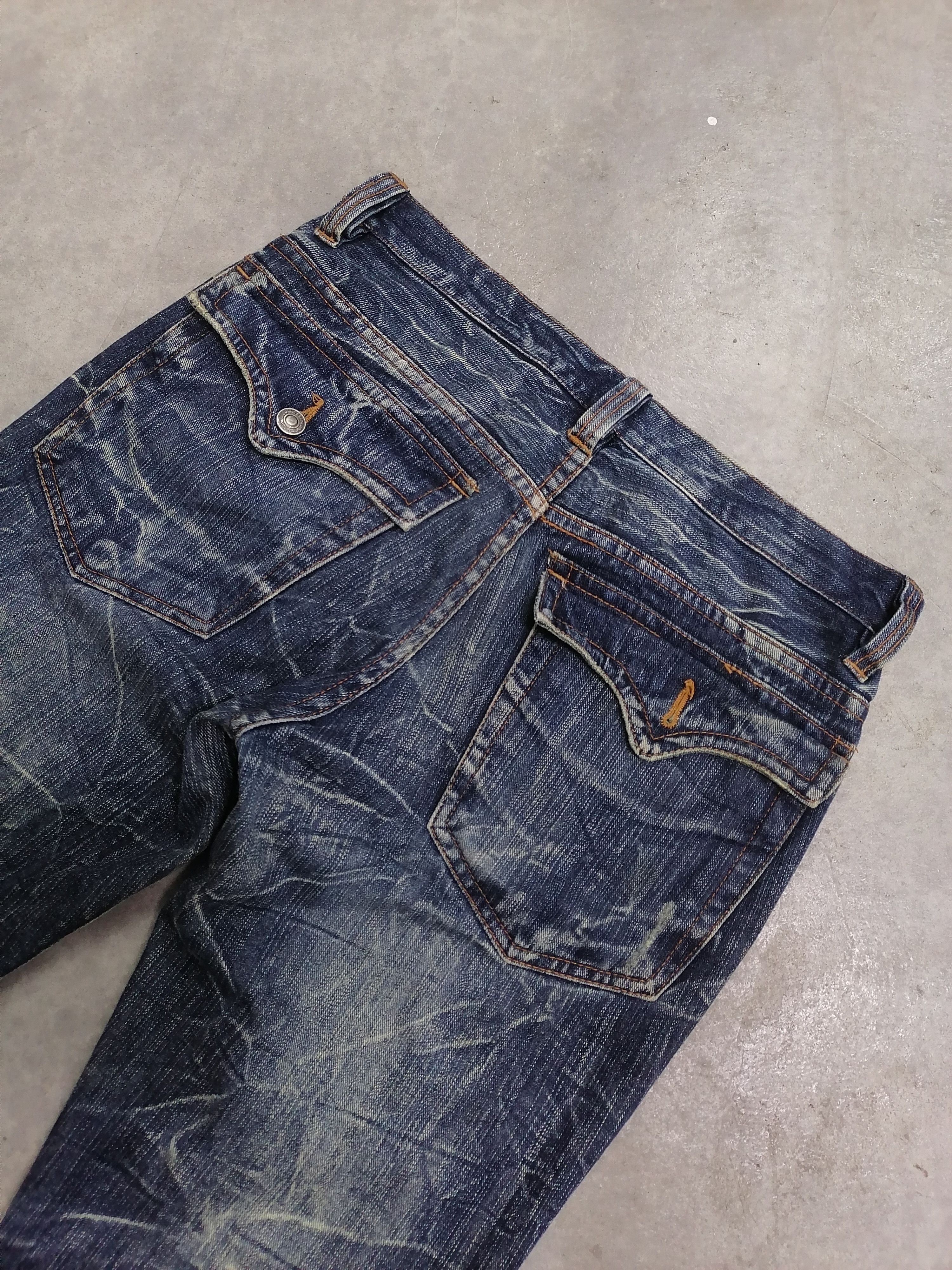 Japanese Brand FLARED TWIST🔥Nylaus Crack Wash Distressed Denim Pants⚡⚡⚡ Size US 30 / EU 46 - 7 Thumbnail