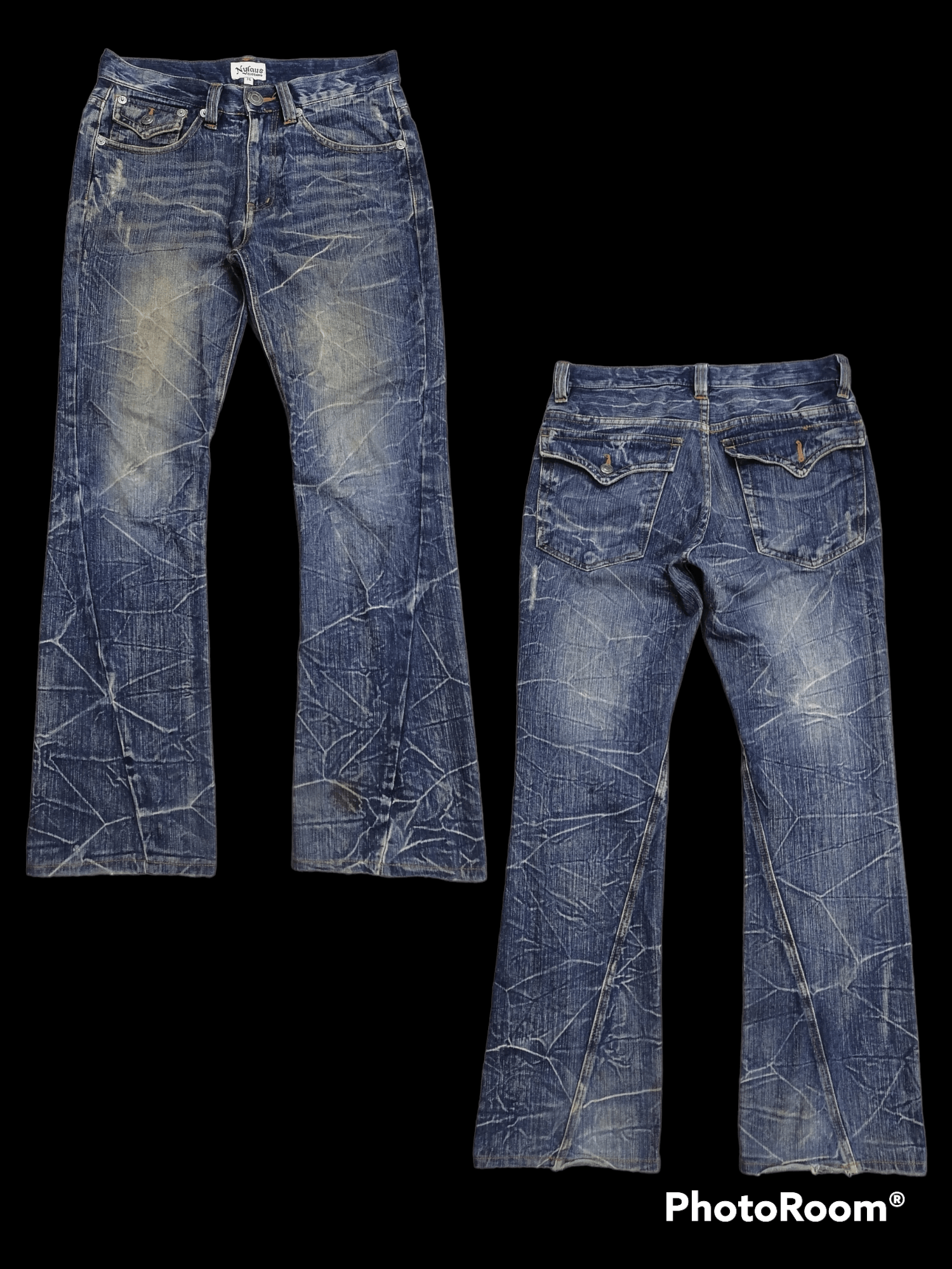Flare Jeans Nylaus Claw Mark Lightning Twist Denim Pants