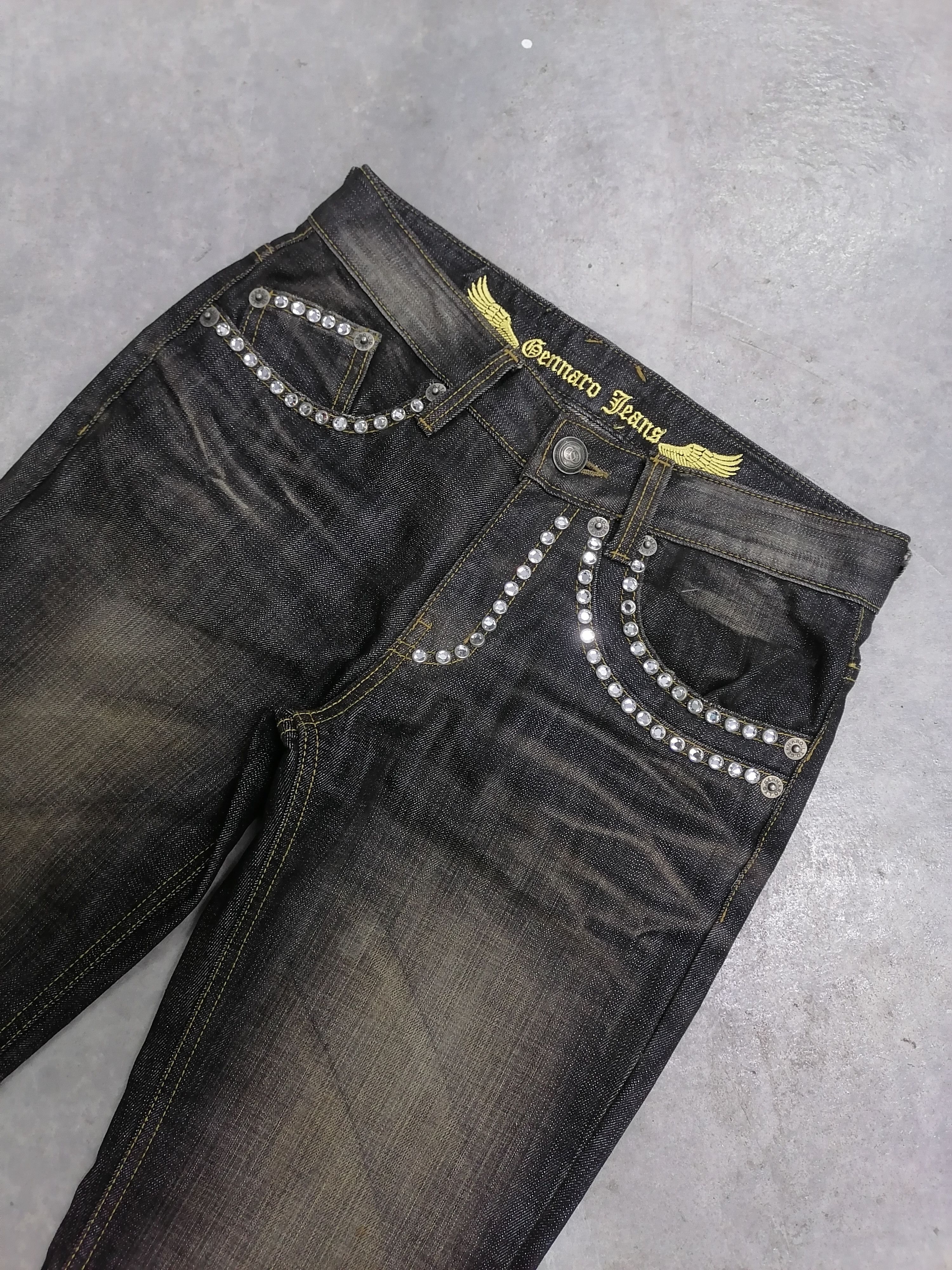 Japanese Brand FLARED🔥Gennaro Jeans Black Distressed Denim Pants⚡⚡⚡ Size US 28 / EU 44 - 5 Thumbnail