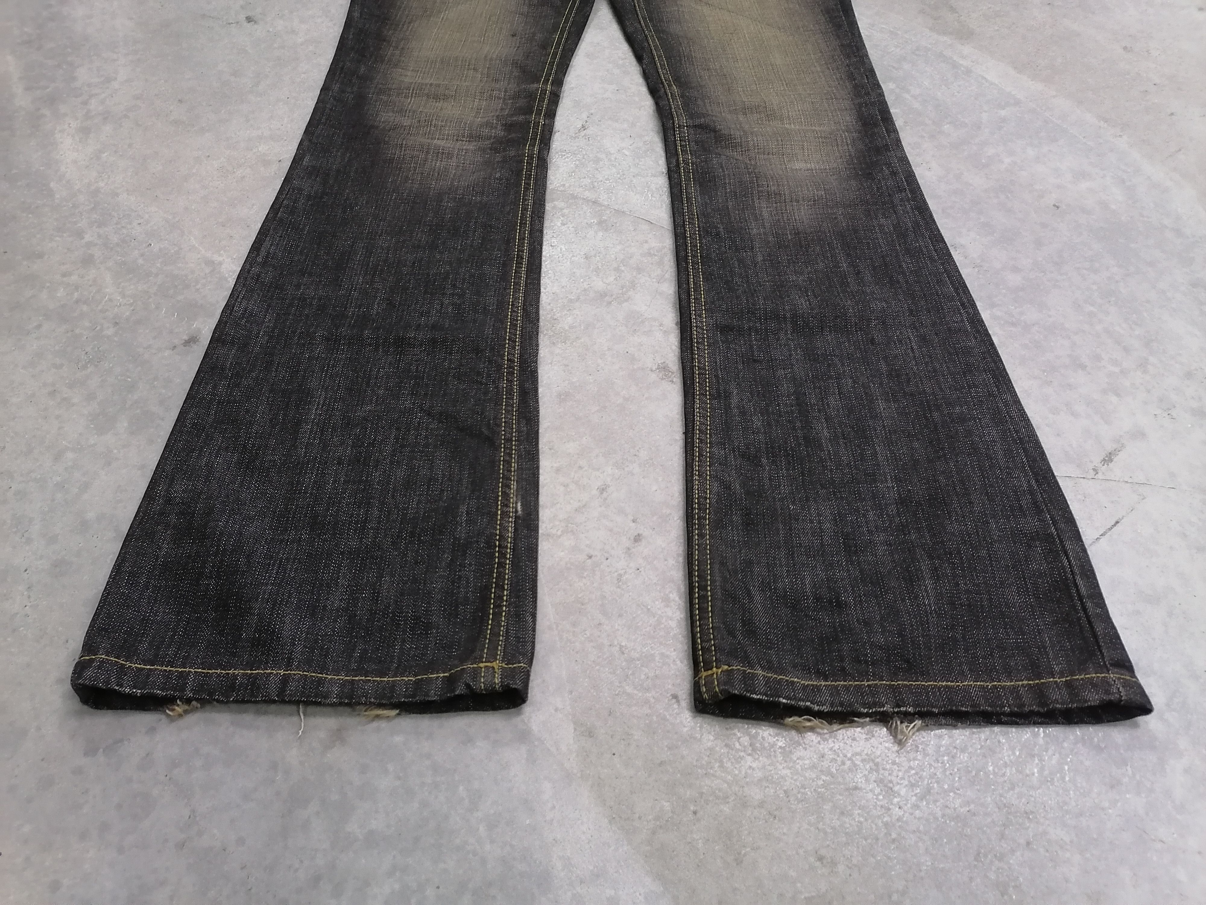 Japanese Brand FLARED🔥Gennaro Jeans Black Distressed Denim Pants⚡⚡⚡ Size US 28 / EU 44 - 3 Thumbnail